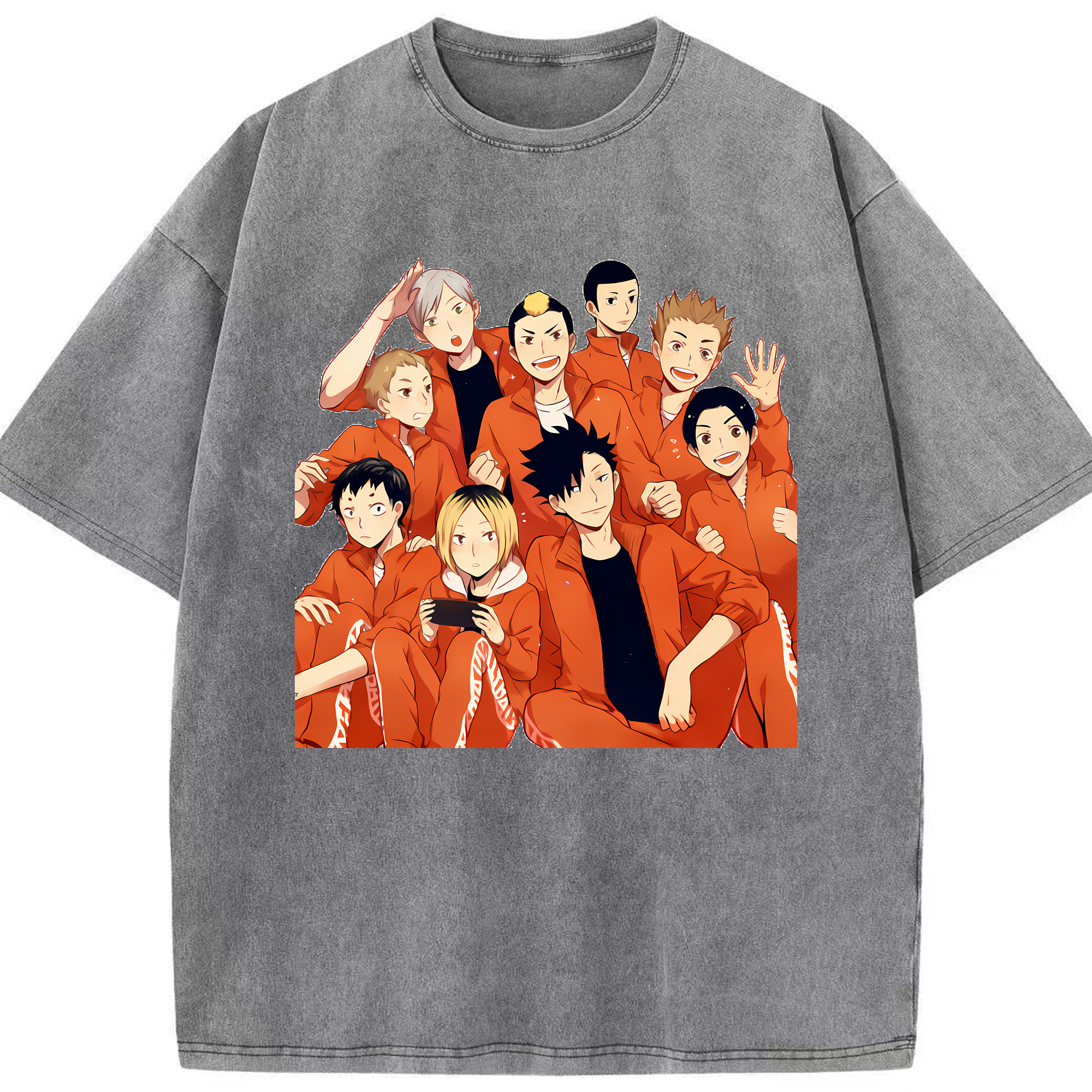 （画像用） ハイキュー!! Haikyu!! 綿100% ヴィンテージ風 半袖Tシャツ（フロントプリント）