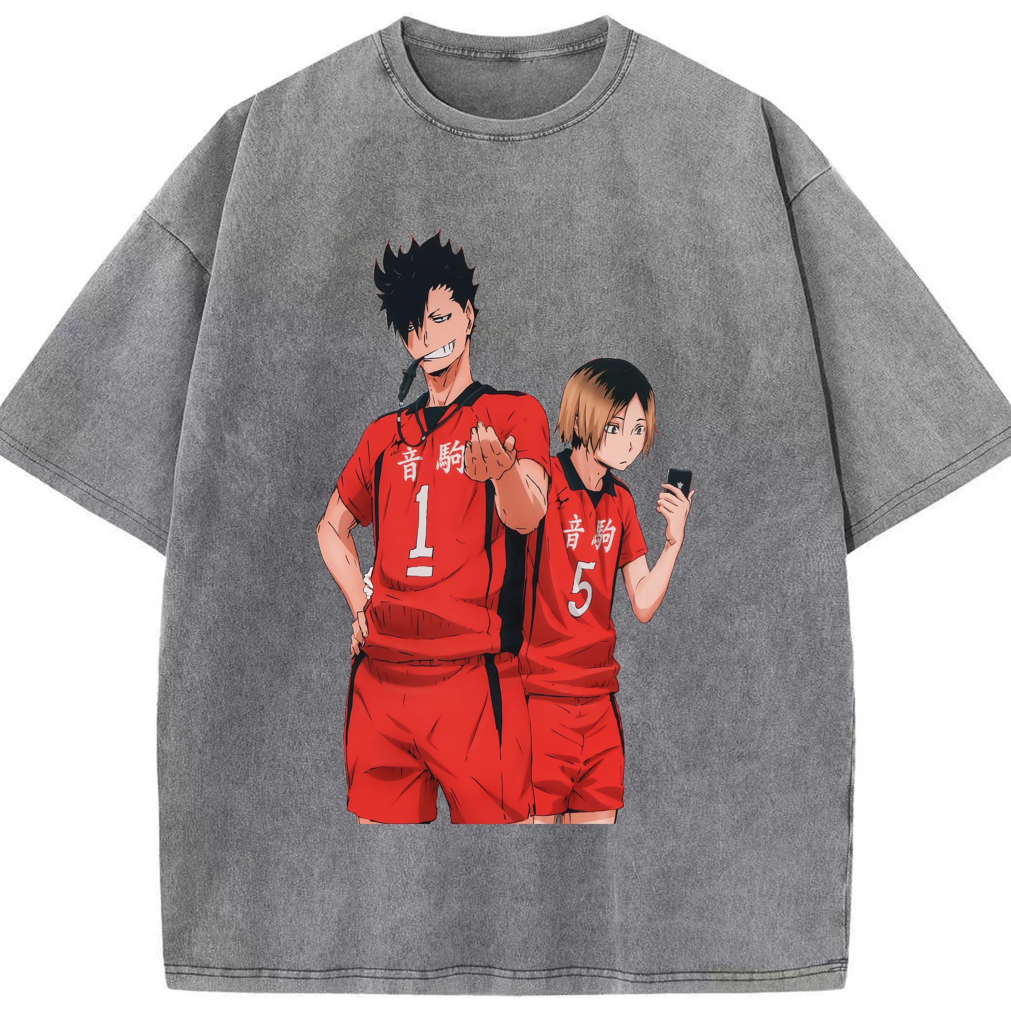 （画像用） ハイキュー!! Haikyu!! 綿100% ヴィンテージ風 半袖Tシャツ（フロントプリント）