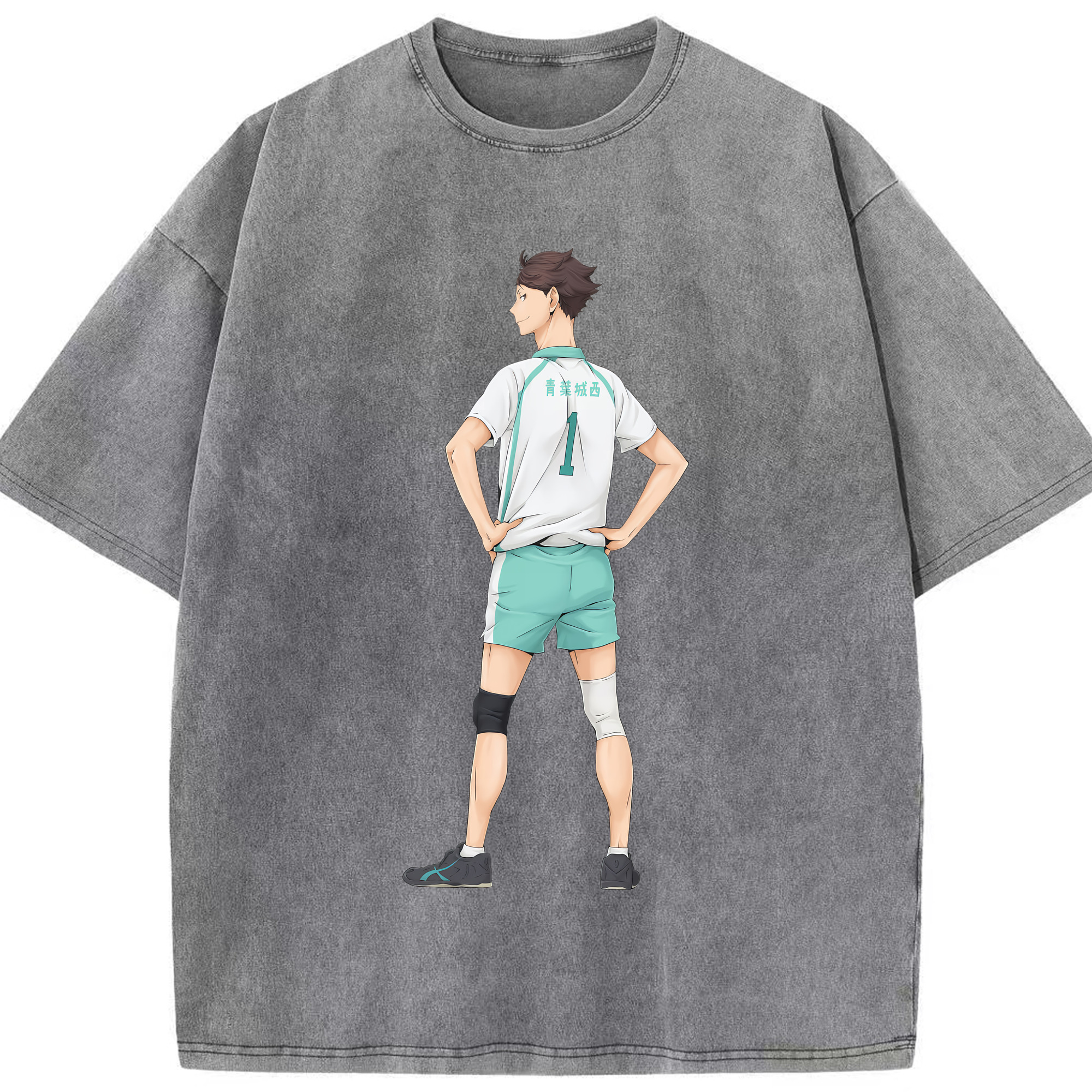（画像用） ハイキュー!! Haikyu!! 綿100% ヴィンテージ風 半袖Tシャツ（フロントプリント）
