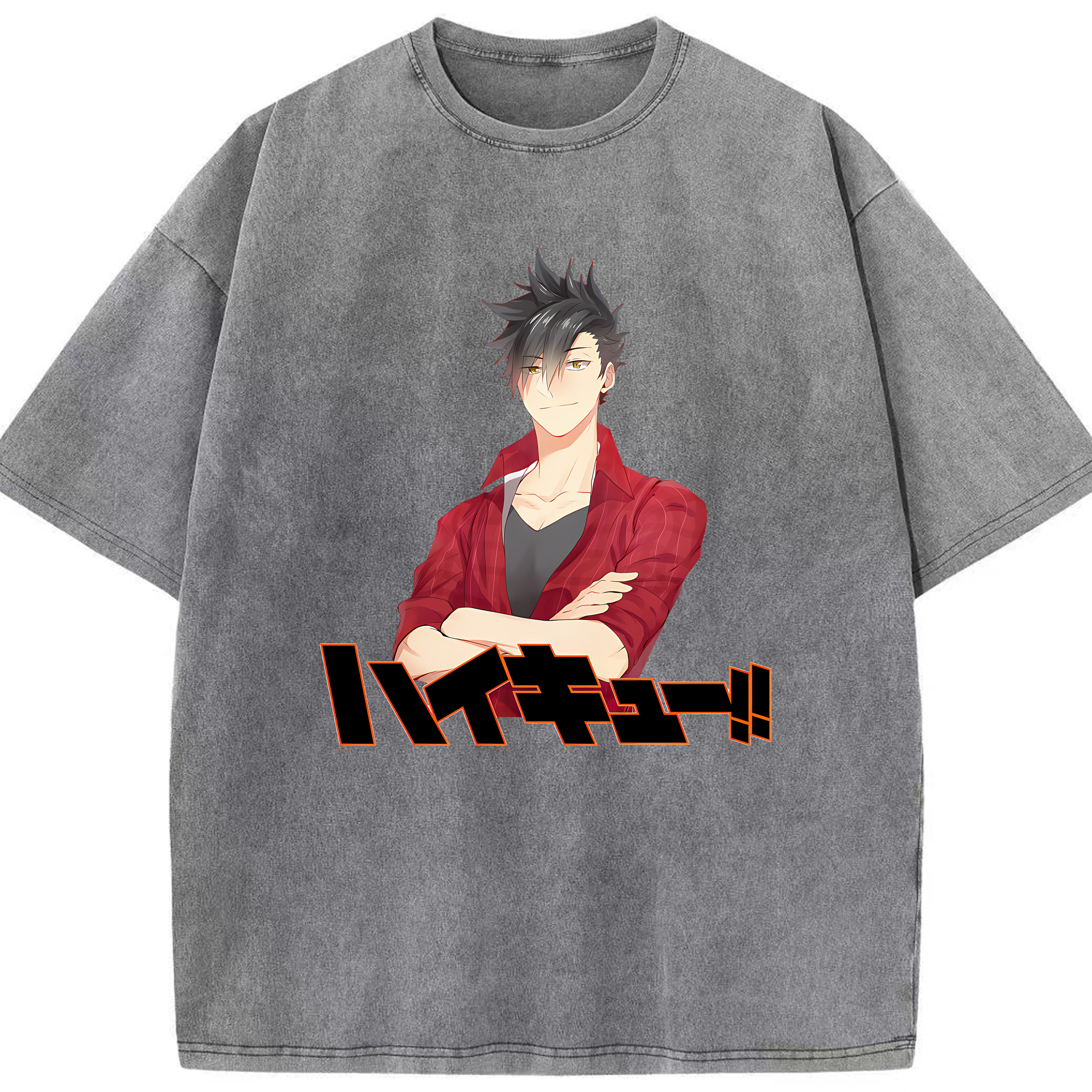 （画像用） ハイキュー!! Haikyu!! 綿100% ヴィンテージ風 半袖Tシャツ（フロントプリント）