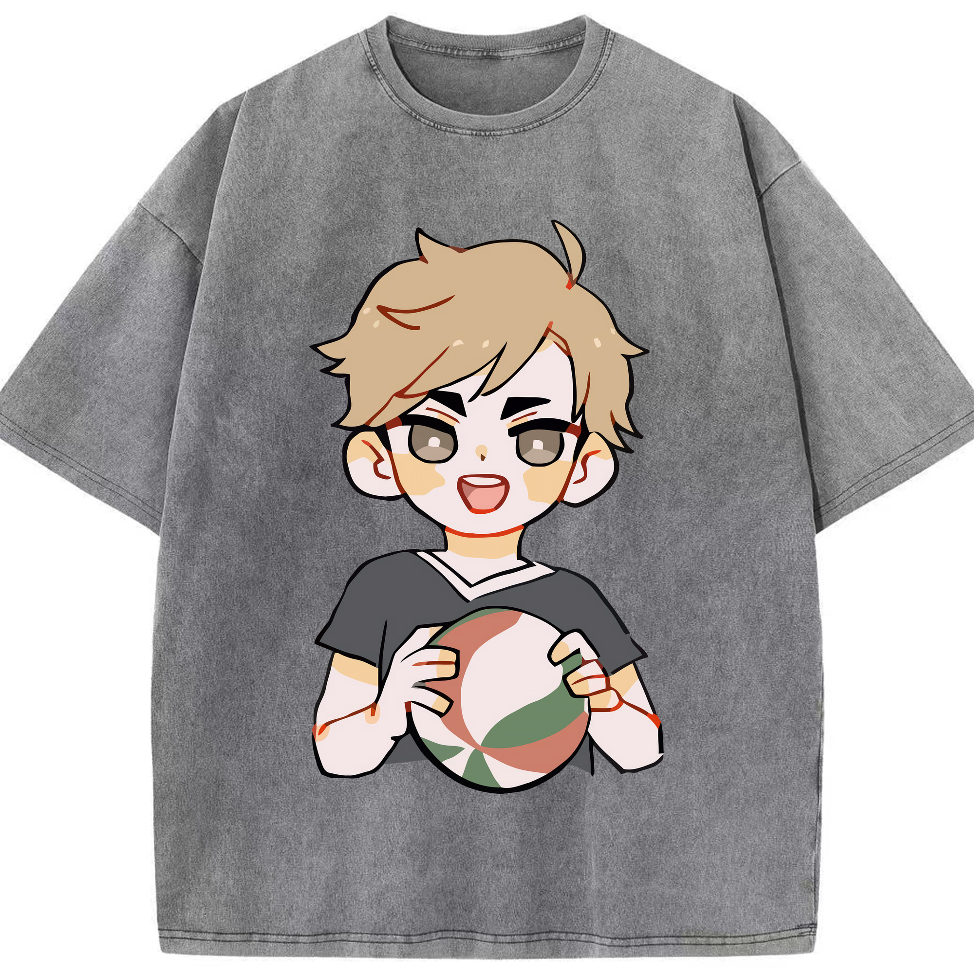 （画像用） ハイキュー!! Haikyu!! 綿100% ヴィンテージ風 半袖Tシャツ（フロントプリント）