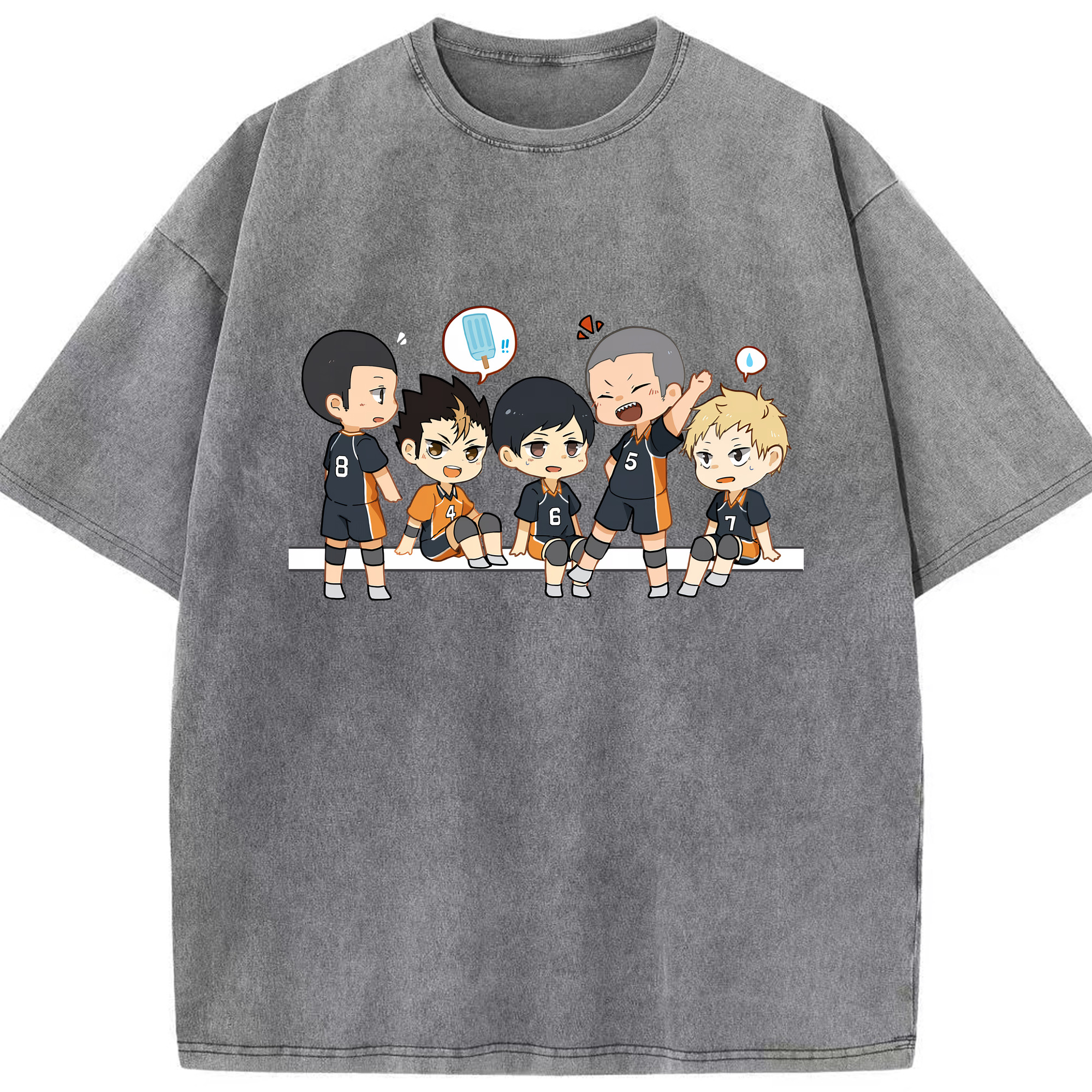 （画像用） ハイキュー!! Haikyu!! 綿100% ヴィンテージ風 半袖Tシャツ（フロントプリント）