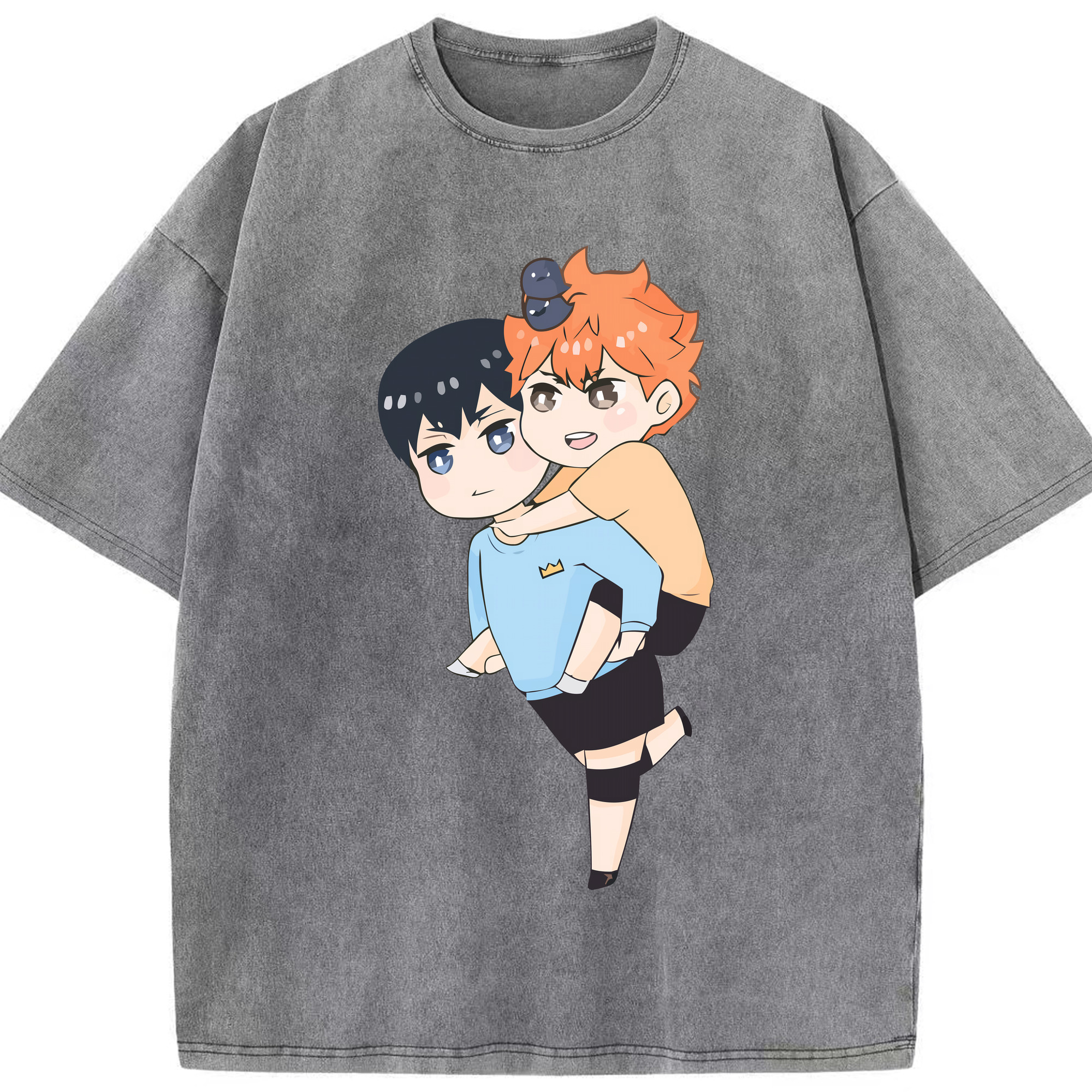 （画像用） ハイキュー!! Haikyu!! 綿100% ヴィンテージ風 半袖Tシャツ（フロントプリント）