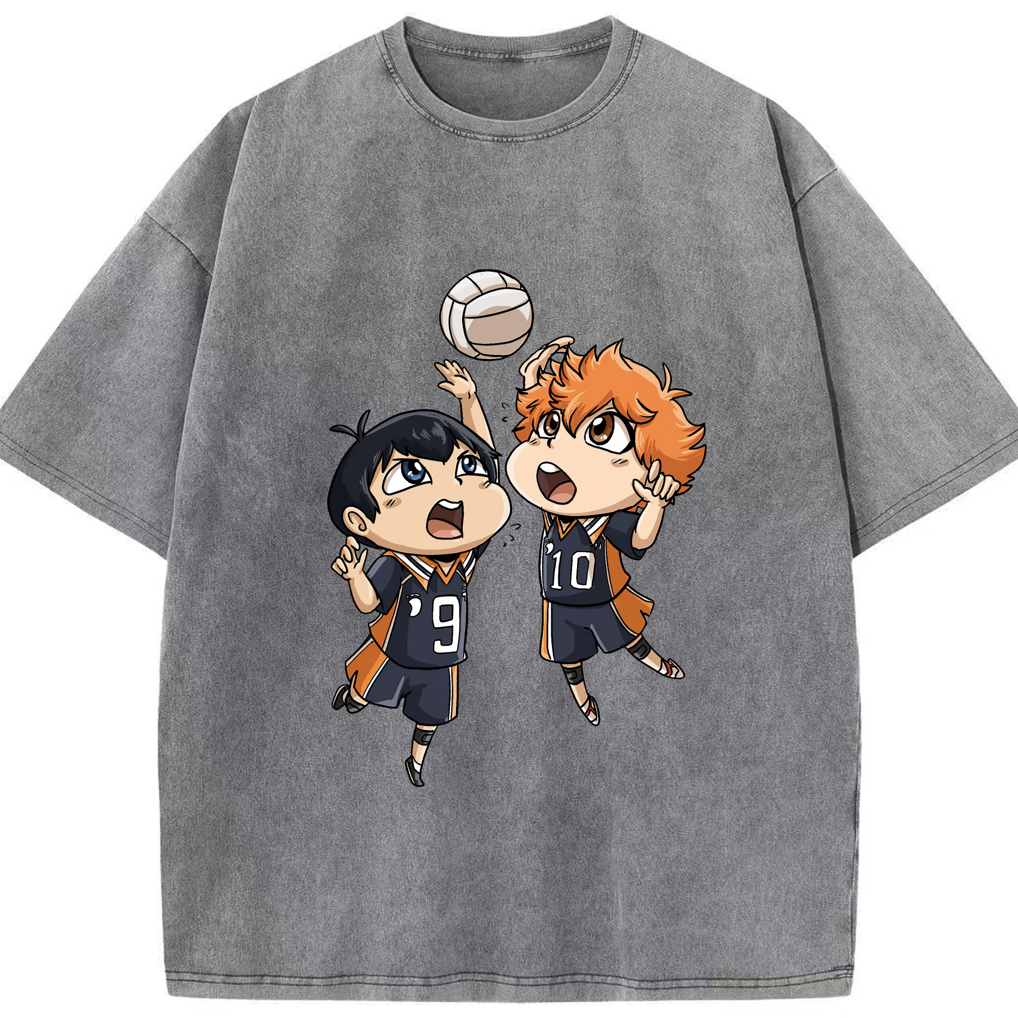 （画像用） ハイキュー!! Haikyu!! 綿100% ヴィンテージ風 半袖Tシャツ（フロントプリント）