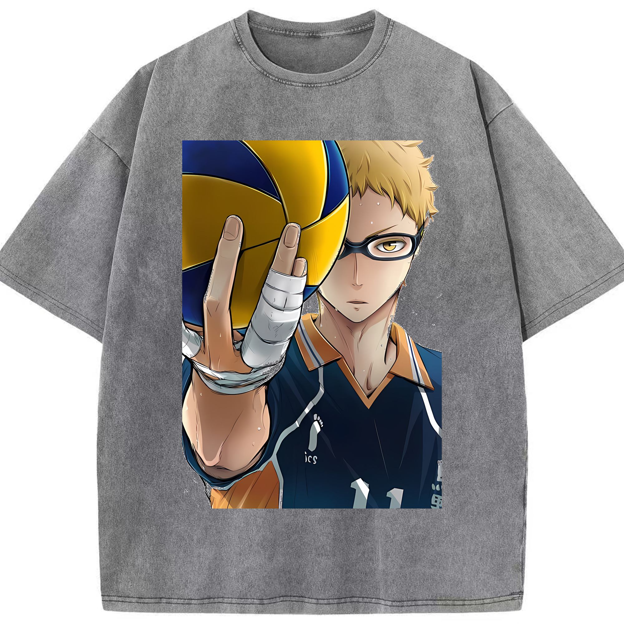 （画像用） ハイキュー!! Haikyu!! 綿100% ヴィンテージ風 半袖Tシャツ（フロントプリント）