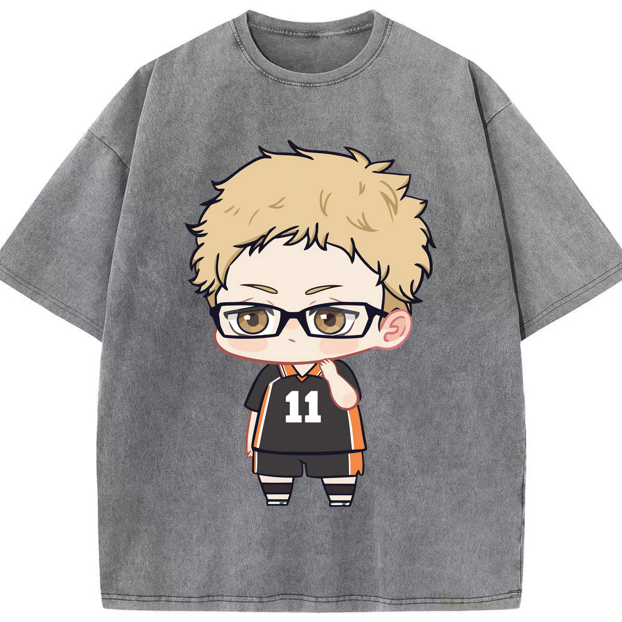 （画像用） ハイキュー!! Haikyu!! 綿100% ヴィンテージ風 半袖Tシャツ（フロントプリント）