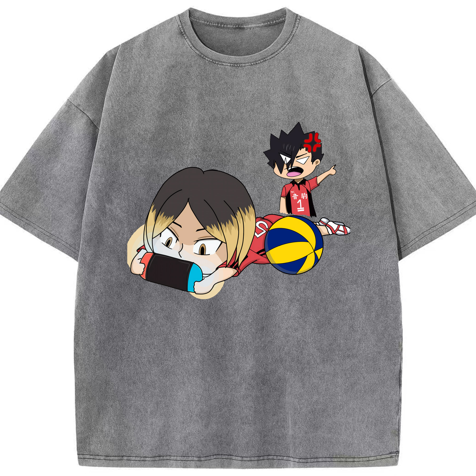 （画像用） ハイキュー!! Haikyu!! 綿100% ヴィンテージ風 半袖Tシャツ（フロントプリント）