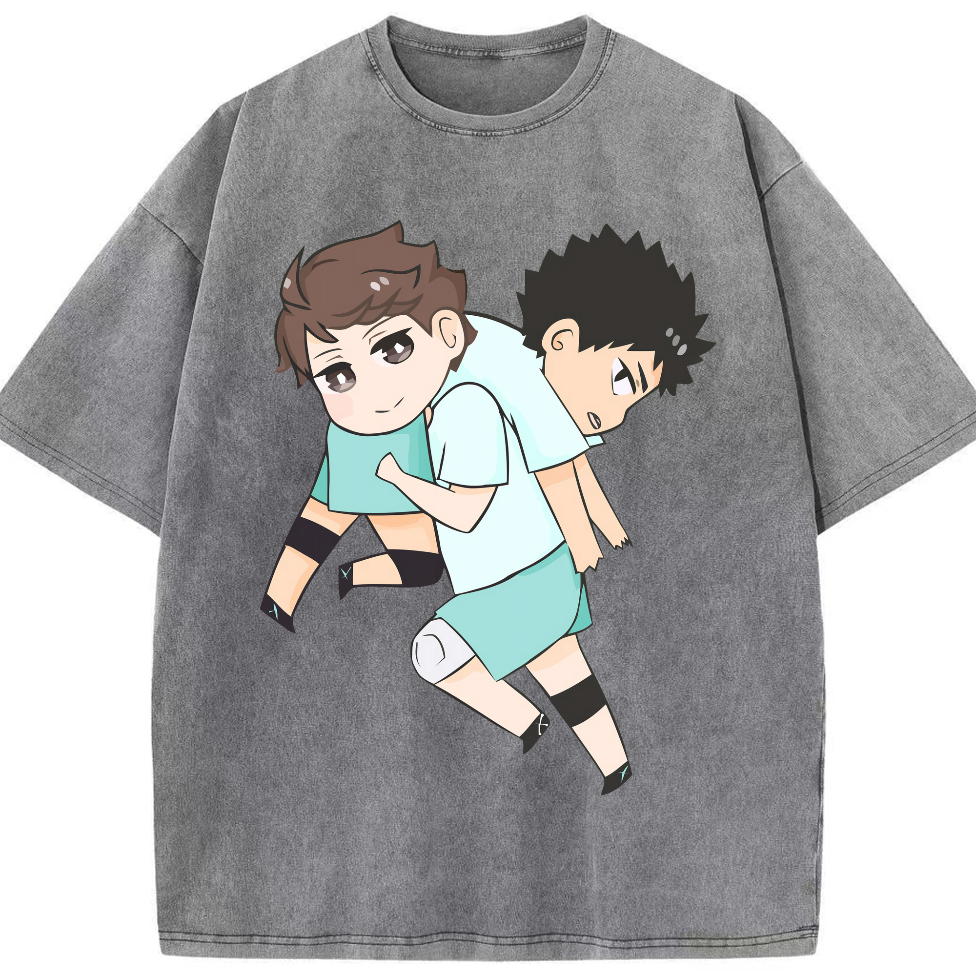 （画像用） ハイキュー!! Haikyu!! 綿100% ヴィンテージ風 半袖Tシャツ（フロントプリント）