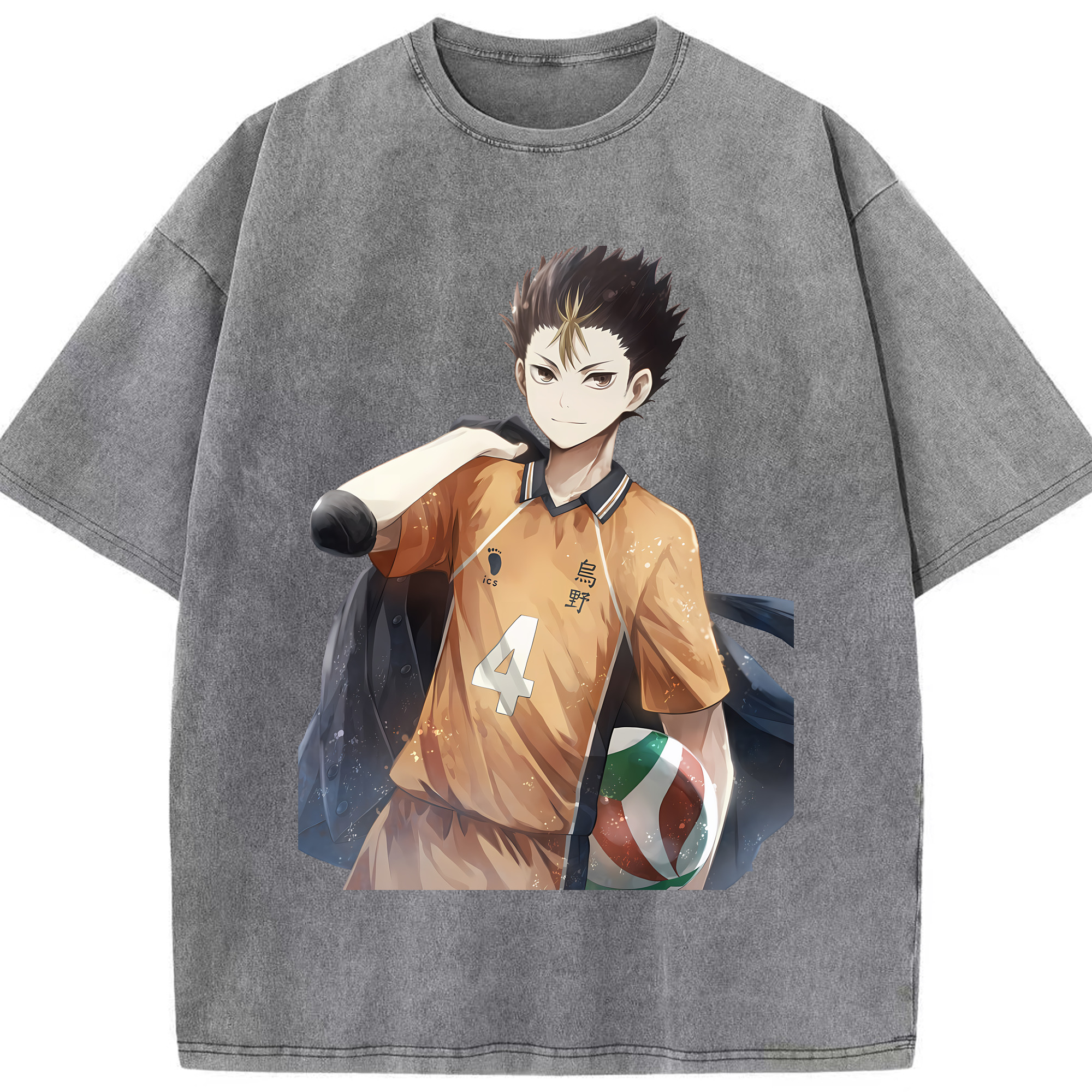 （画像用） ハイキュー!! Haikyu!! 綿100% ヴィンテージ風 半袖Tシャツ（フロントプリント）