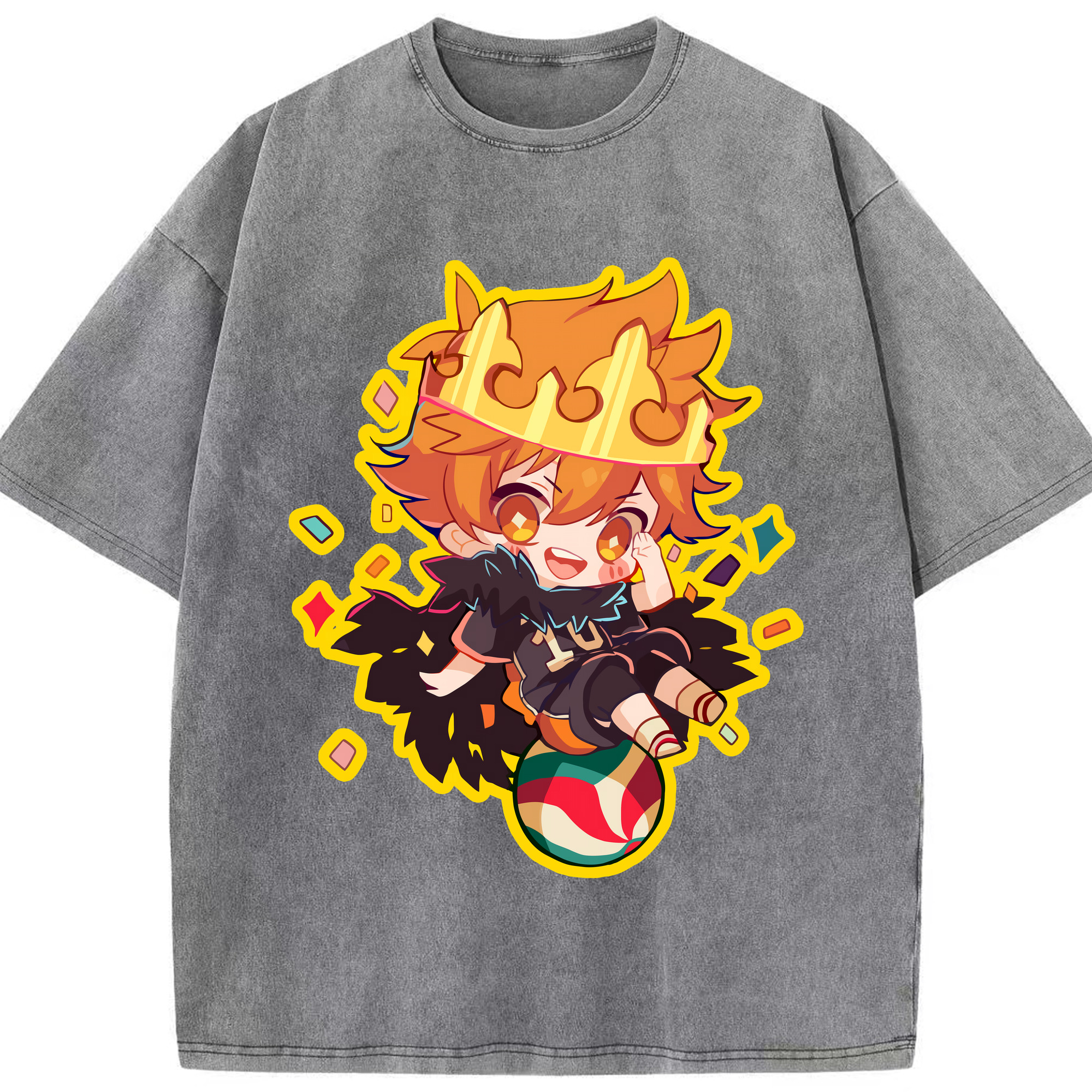 （画像用） ハイキュー!! Haikyu!! 綿100% ヴィンテージ風 半袖Tシャツ（フロントプリント）