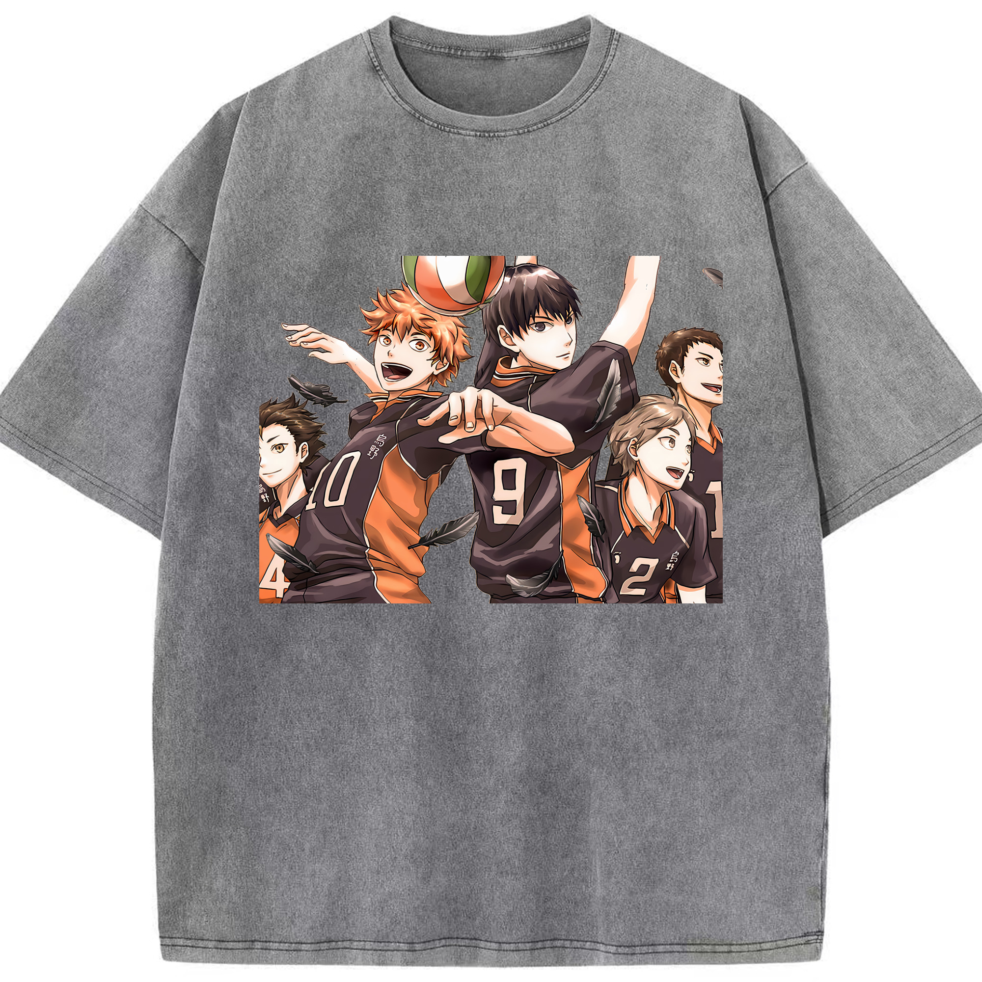 （画像用） ハイキュー!! Haikyu!! 綿100% ヴィンテージ風 半袖Tシャツ（フロントプリント）