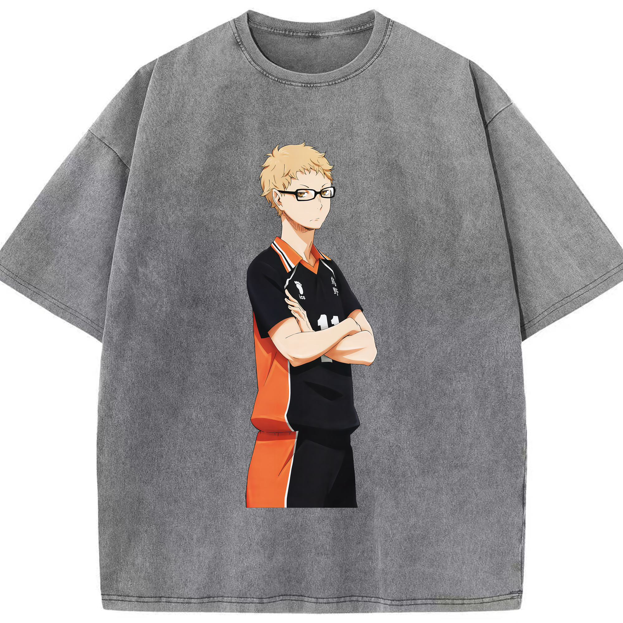 （画像用） ハイキュー!! Haikyu!! 綿100% ヴィンテージ風 半袖Tシャツ（フロントプリント）