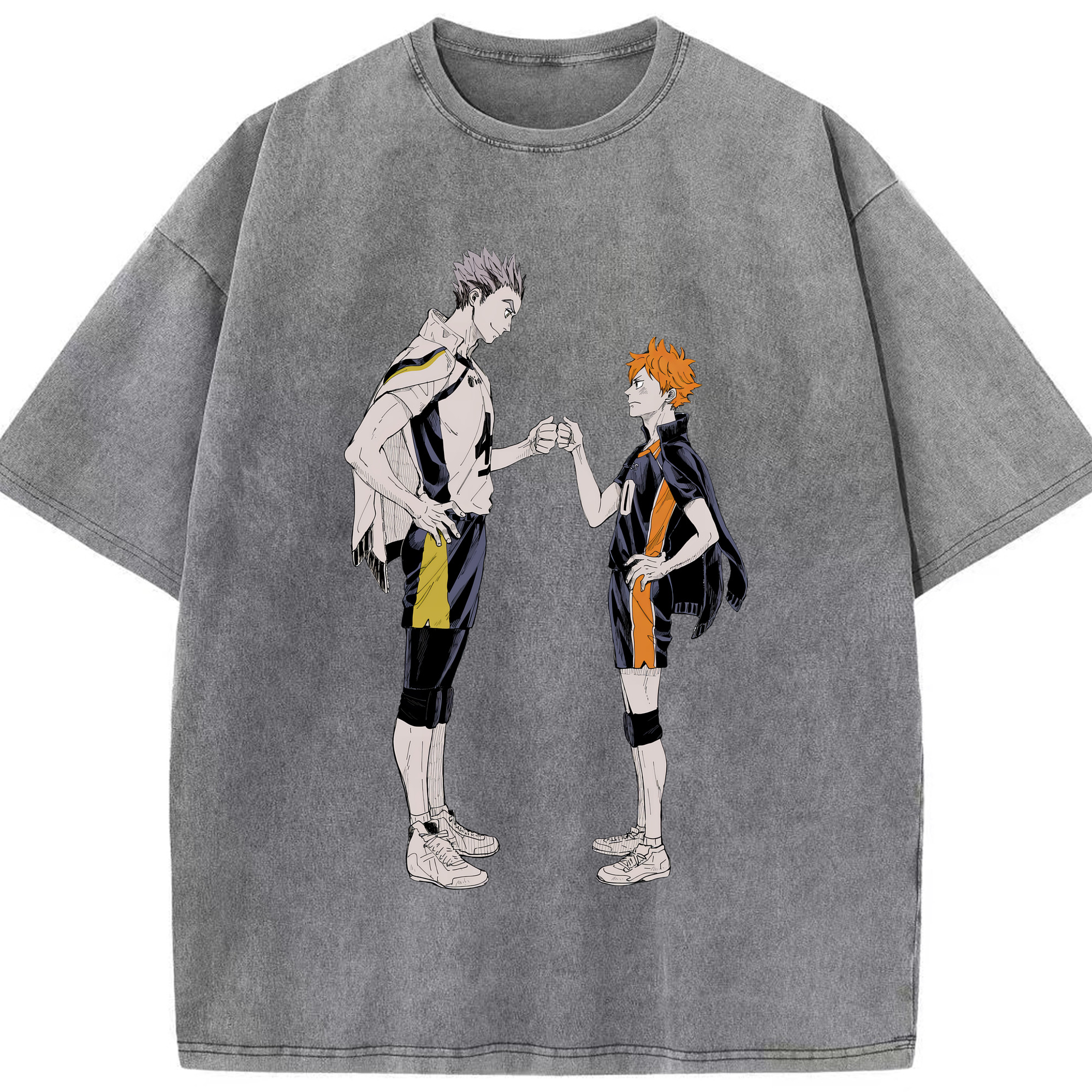 （画像用） ハイキュー!! Haikyu!! 綿100% ヴィンテージ風 半袖Tシャツ（フロントプリント）
