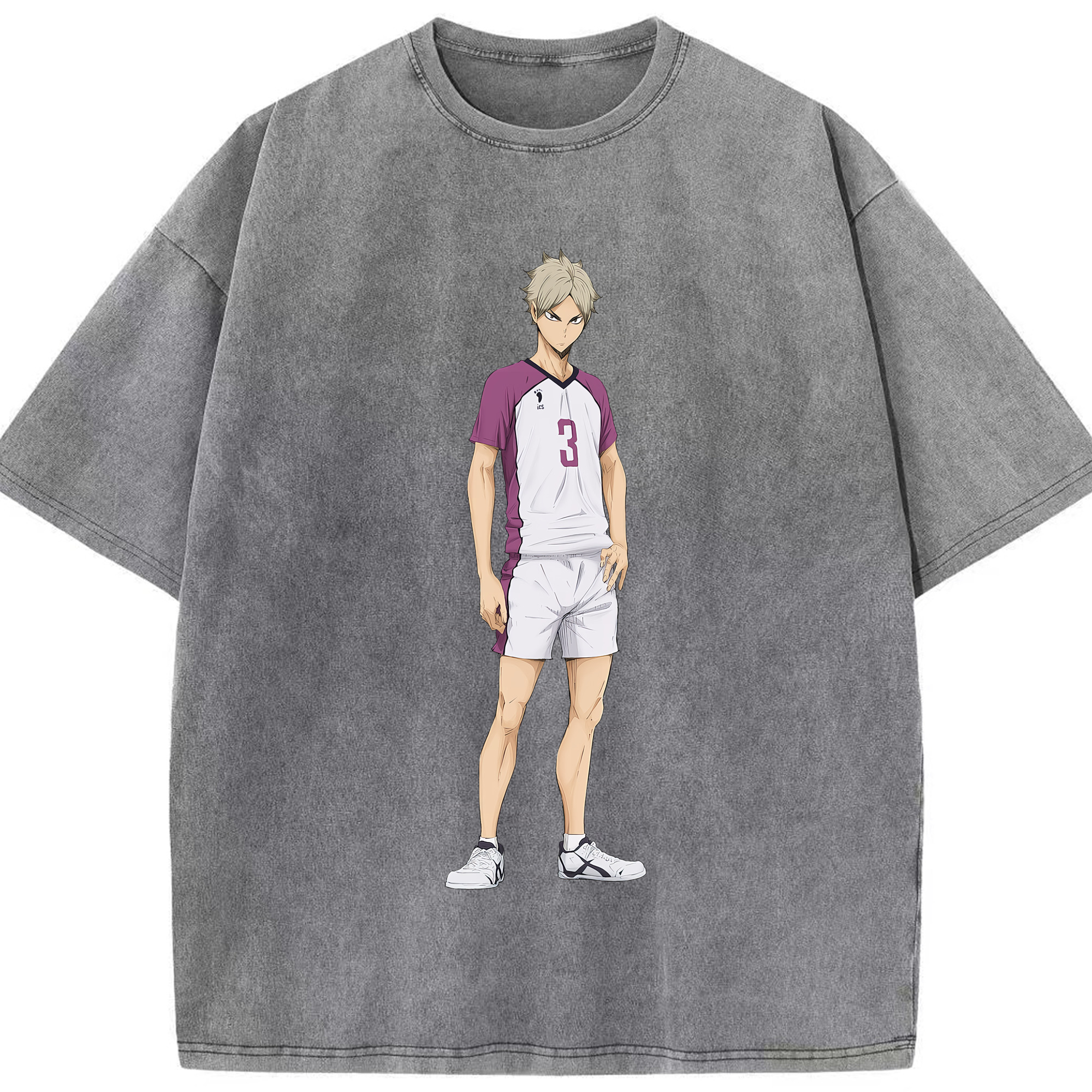 （画像用） ハイキュー!! Haikyu!! 綿100% ヴィンテージ風 半袖Tシャツ（フロントプリント）