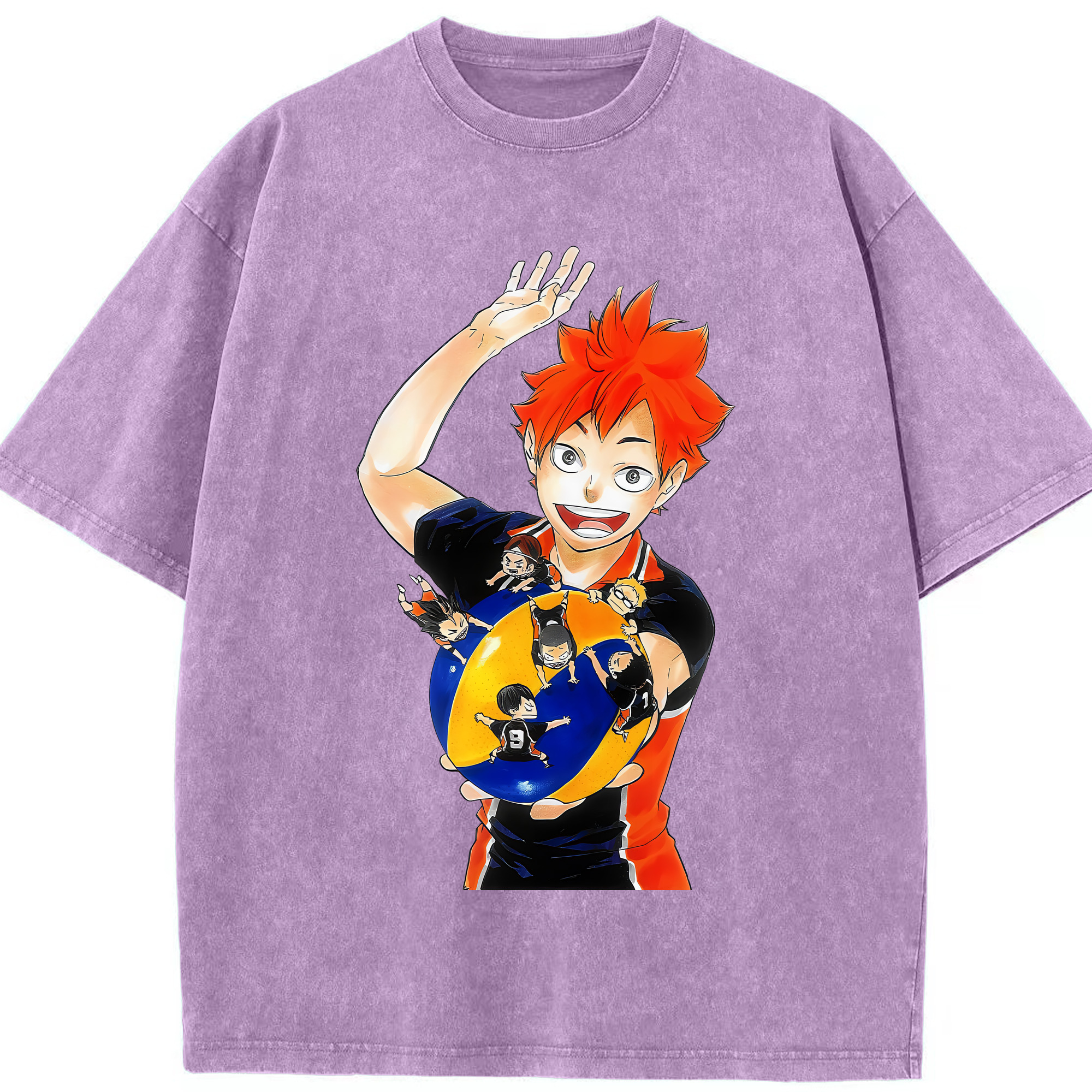 （画像用） ハイキュー!! Haikyu!! 綿100% ヴィンテージ風 半袖Tシャツ（フロントプリント）