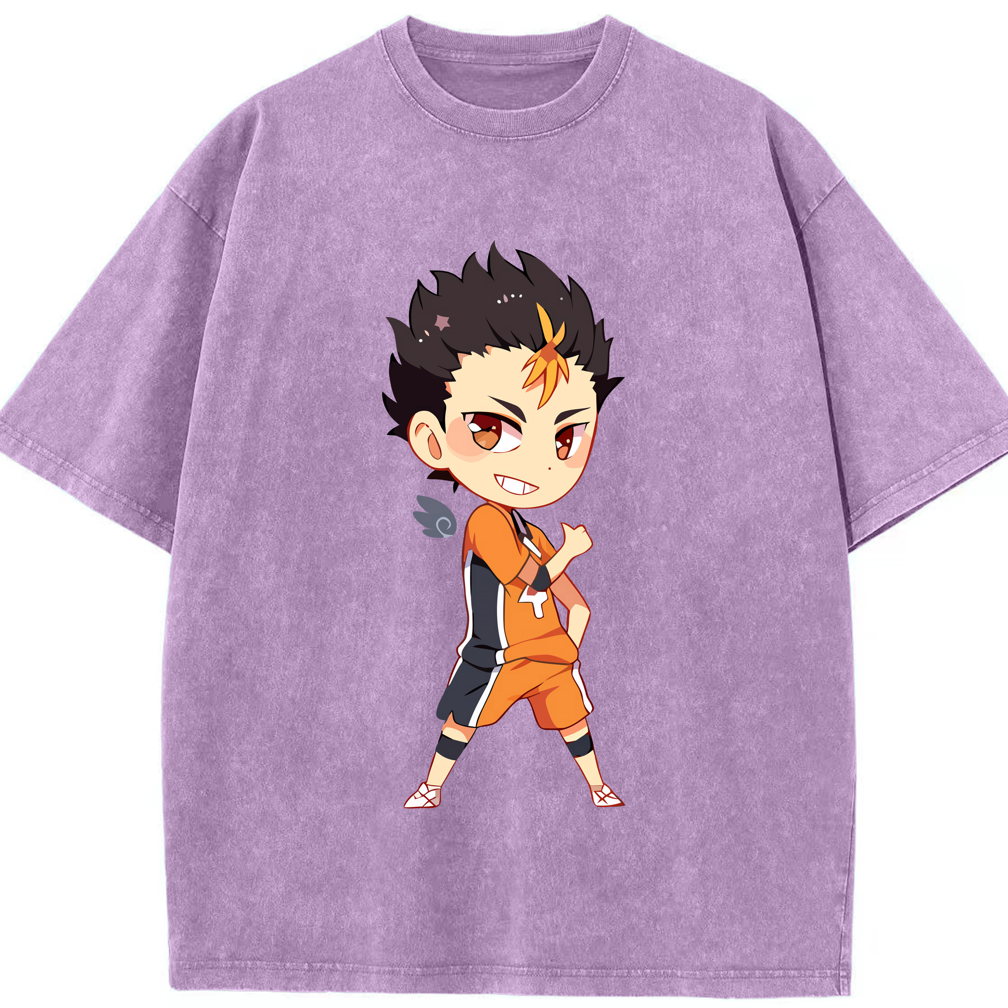 （画像用） ハイキュー!! Haikyu!! 綿100% ヴィンテージ風 半袖Tシャツ（フロントプリント）
