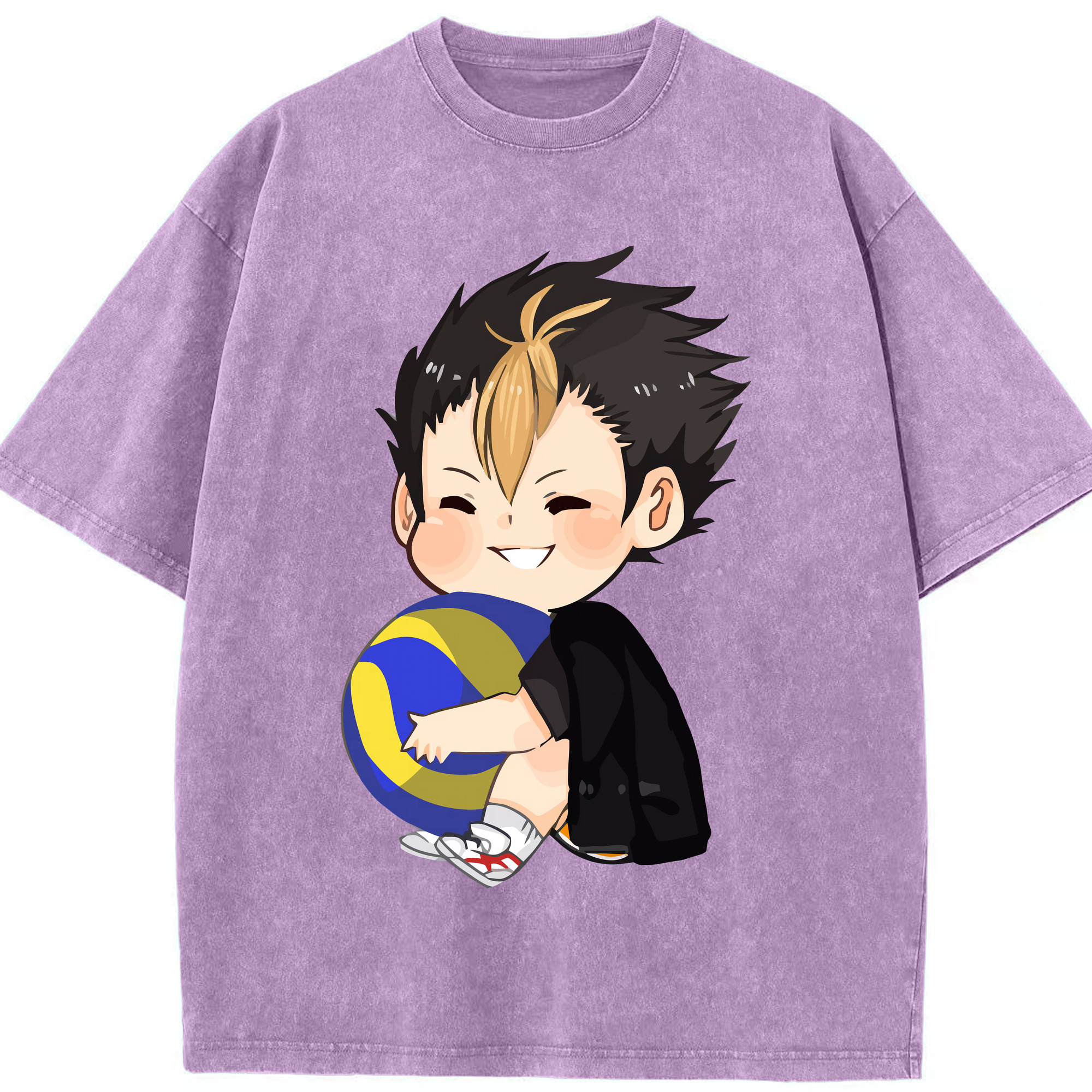 （画像用） ハイキュー!! Haikyu!! 綿100% ヴィンテージ風 半袖Tシャツ（フロントプリント）