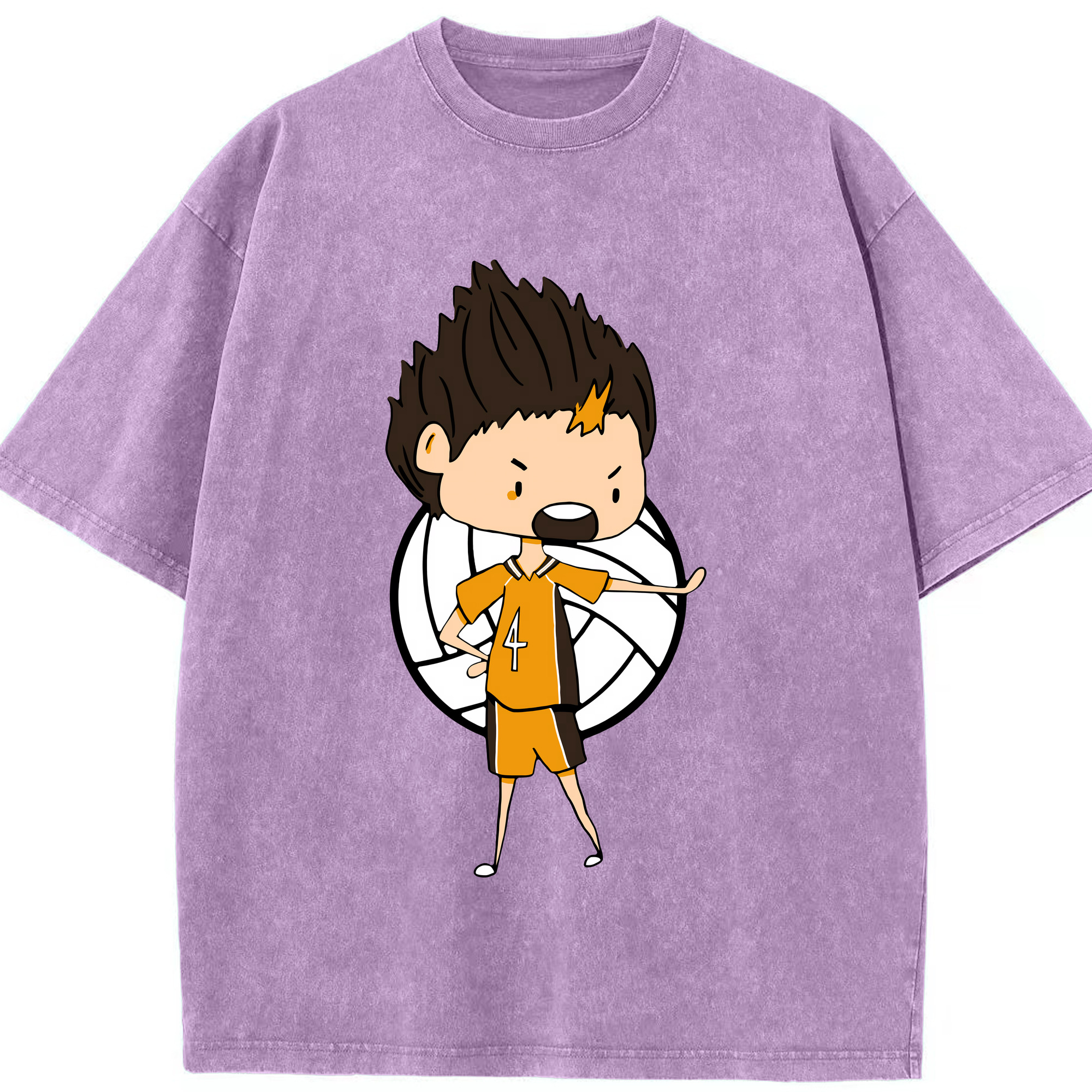 （画像用） ハイキュー!! Haikyu!! 綿100% ヴィンテージ風 半袖Tシャツ（フロントプリント）