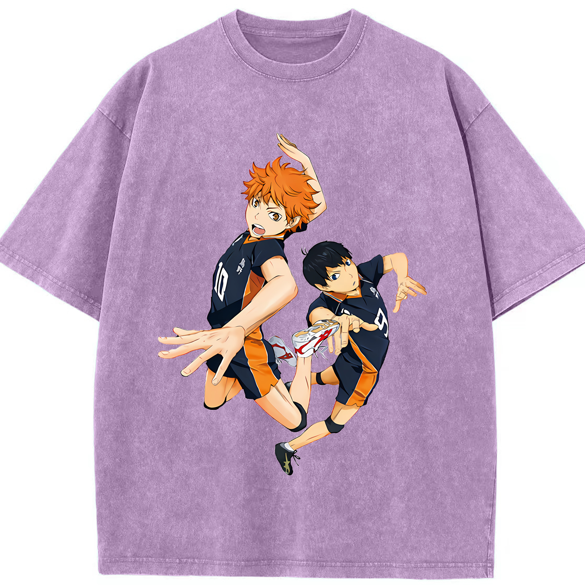 （画像用） ハイキュー!! Haikyu!! 綿100% ヴィンテージ風 半袖Tシャツ（フロントプリント）
