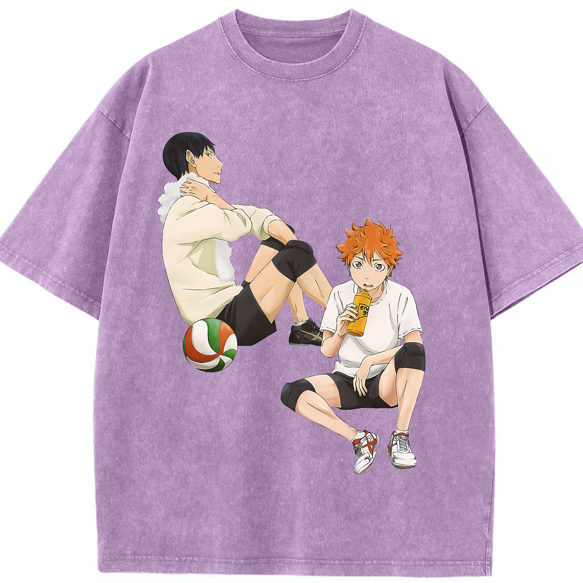 （画像用） ハイキュー!! Haikyu!! 綿100% ヴィンテージ風 半袖Tシャツ（フロントプリント）