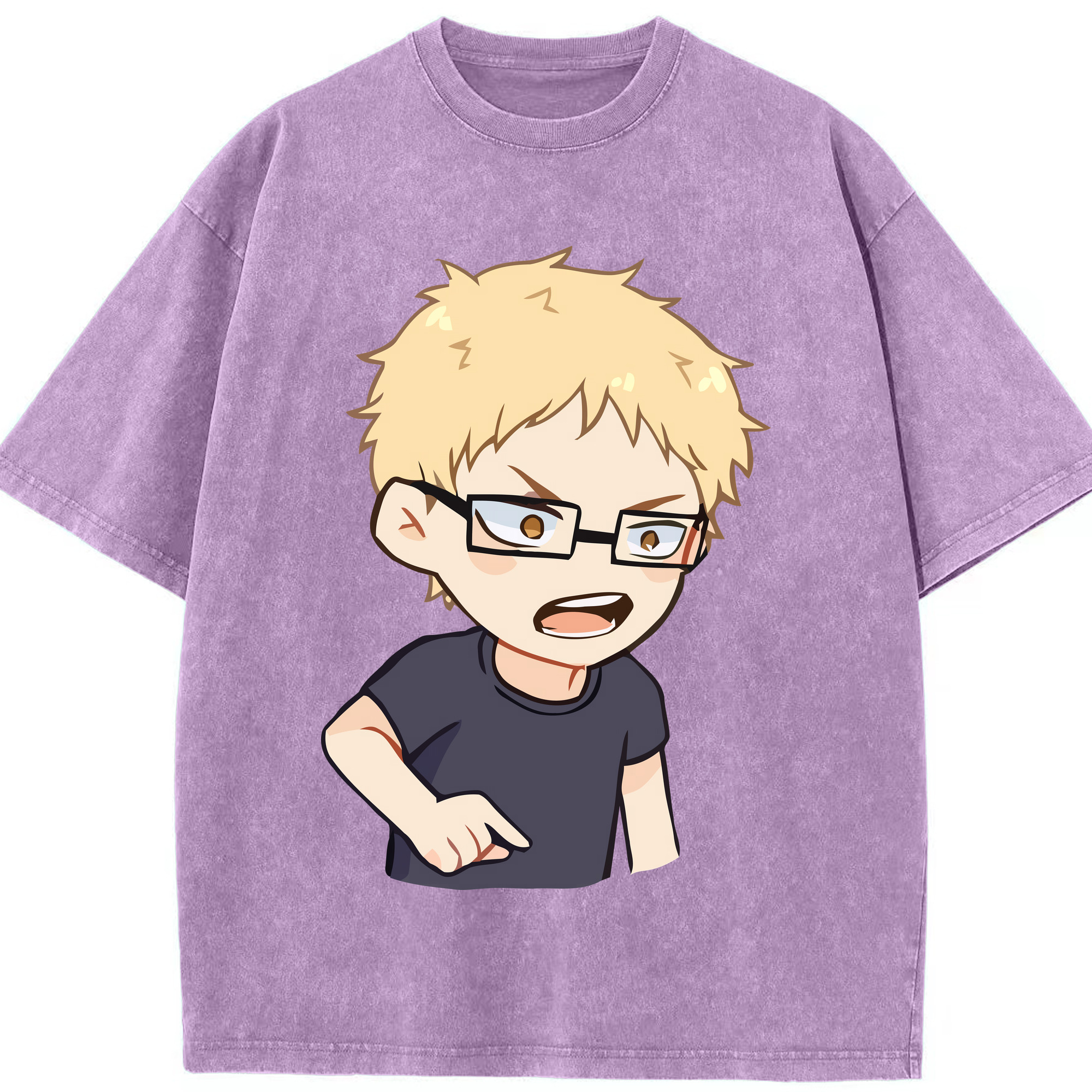 （画像用） ハイキュー!! Haikyu!! 綿100% ヴィンテージ風 半袖Tシャツ（フロントプリント）
