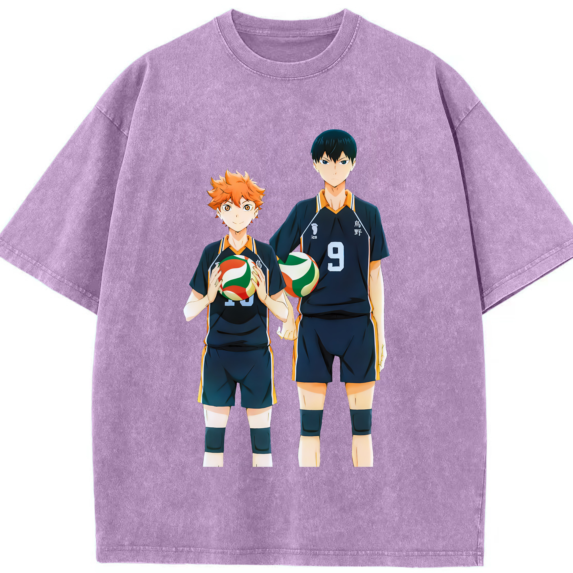 （画像用） ハイキュー!! Haikyu!! 綿100% ヴィンテージ風 半袖Tシャツ（フロントプリント）