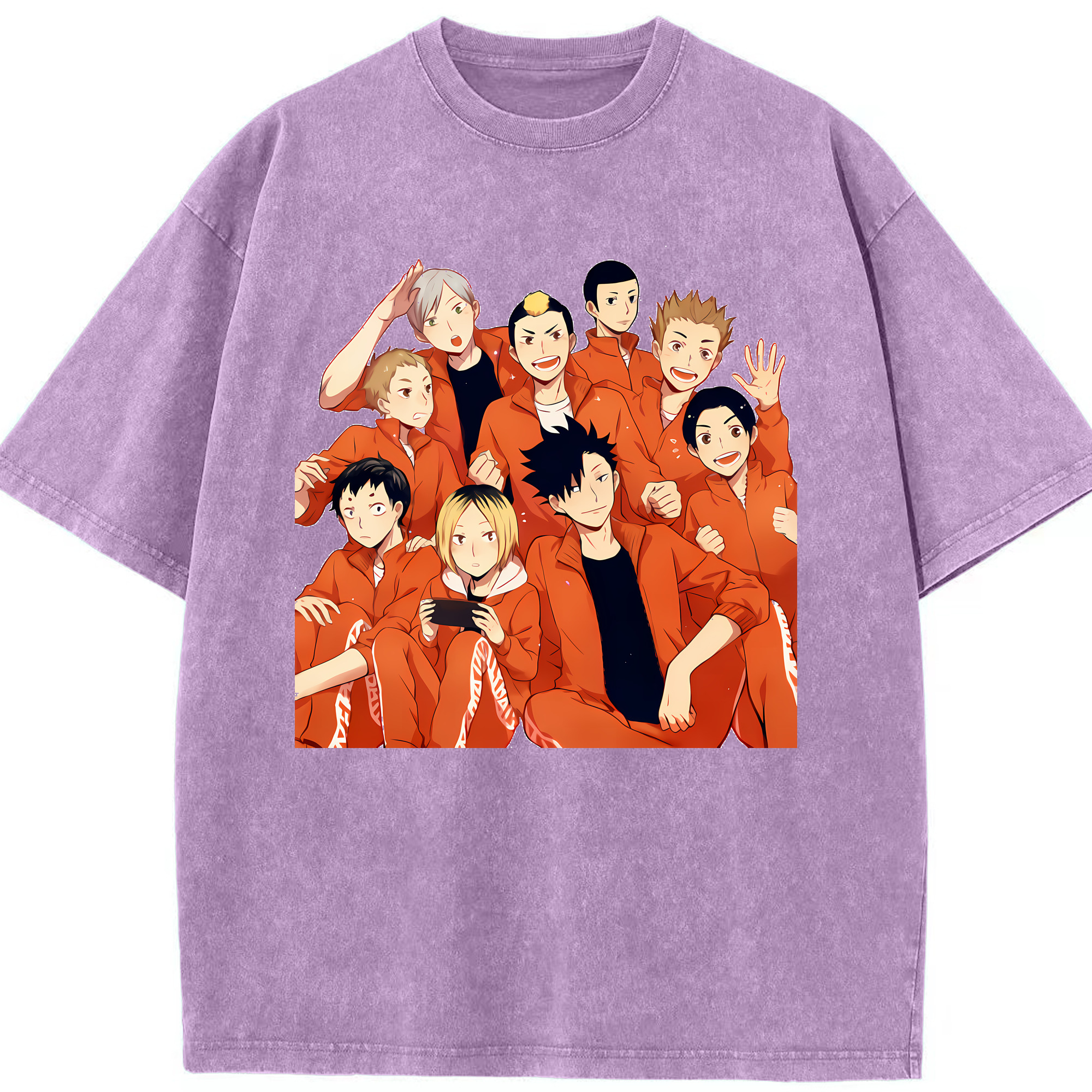 （画像用） ハイキュー!! Haikyu!! 綿100% ヴィンテージ風 半袖Tシャツ（フロントプリント）
