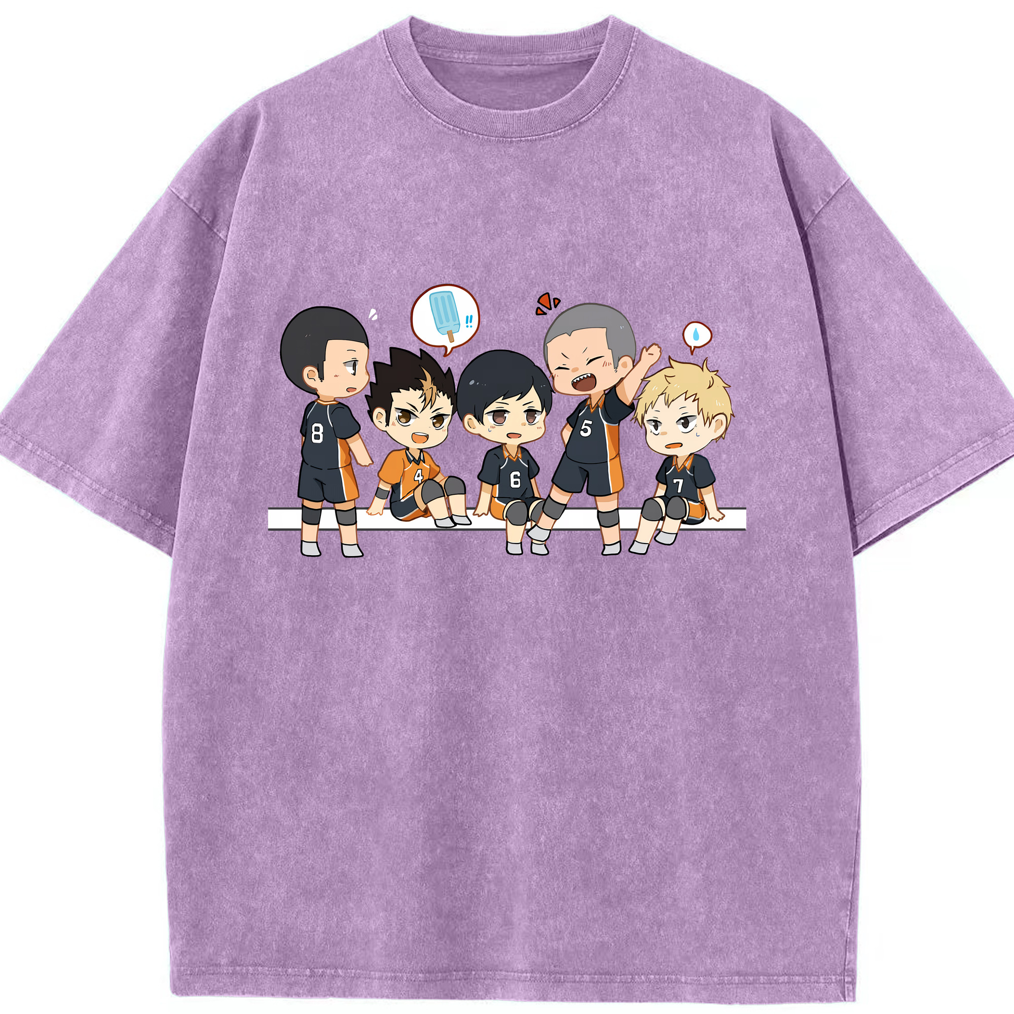 （画像用） ハイキュー!! Haikyu!! 綿100% ヴィンテージ風 半袖Tシャツ（フロントプリント）