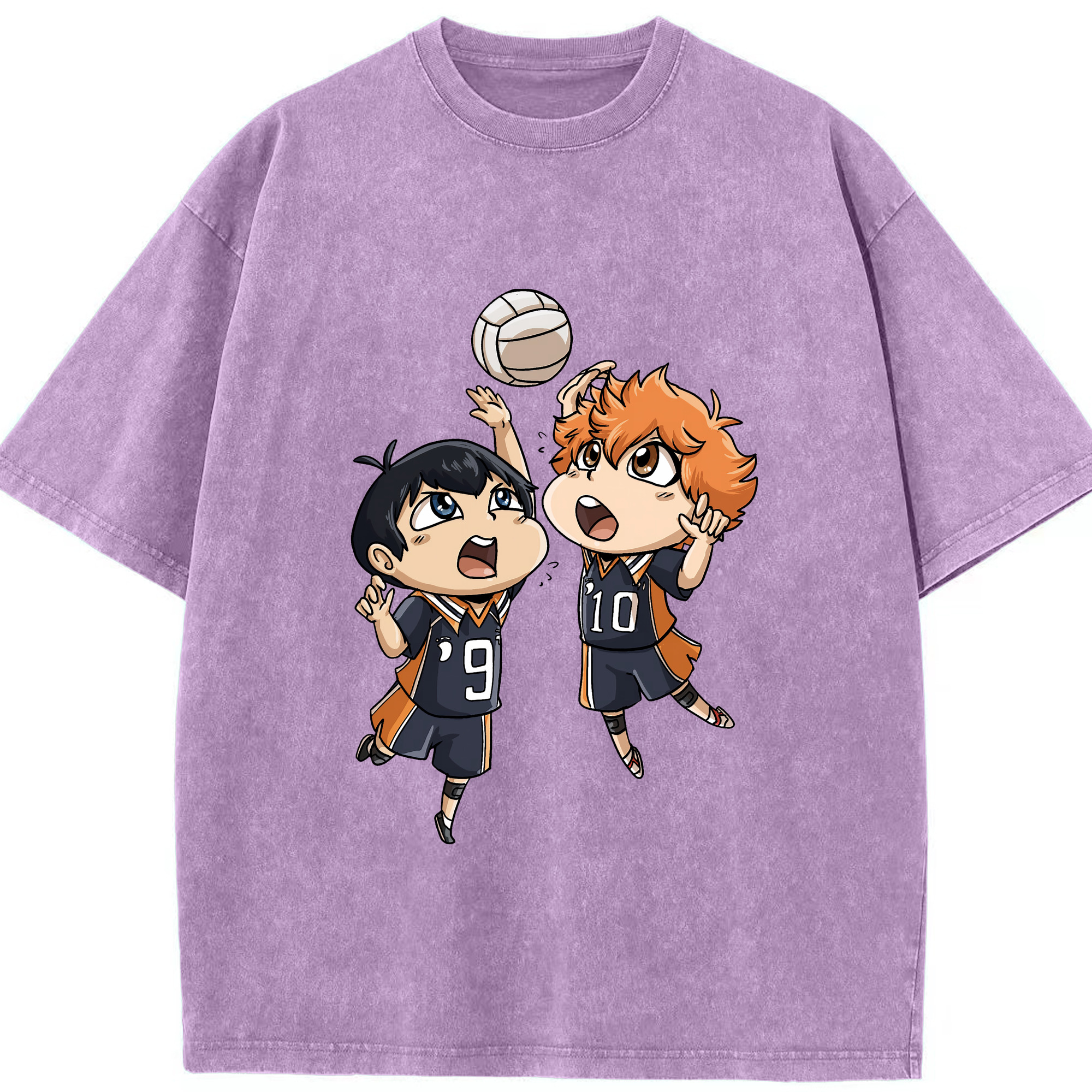 （画像用） ハイキュー!! Haikyu!! 綿100% ヴィンテージ風 半袖Tシャツ（フロントプリント）