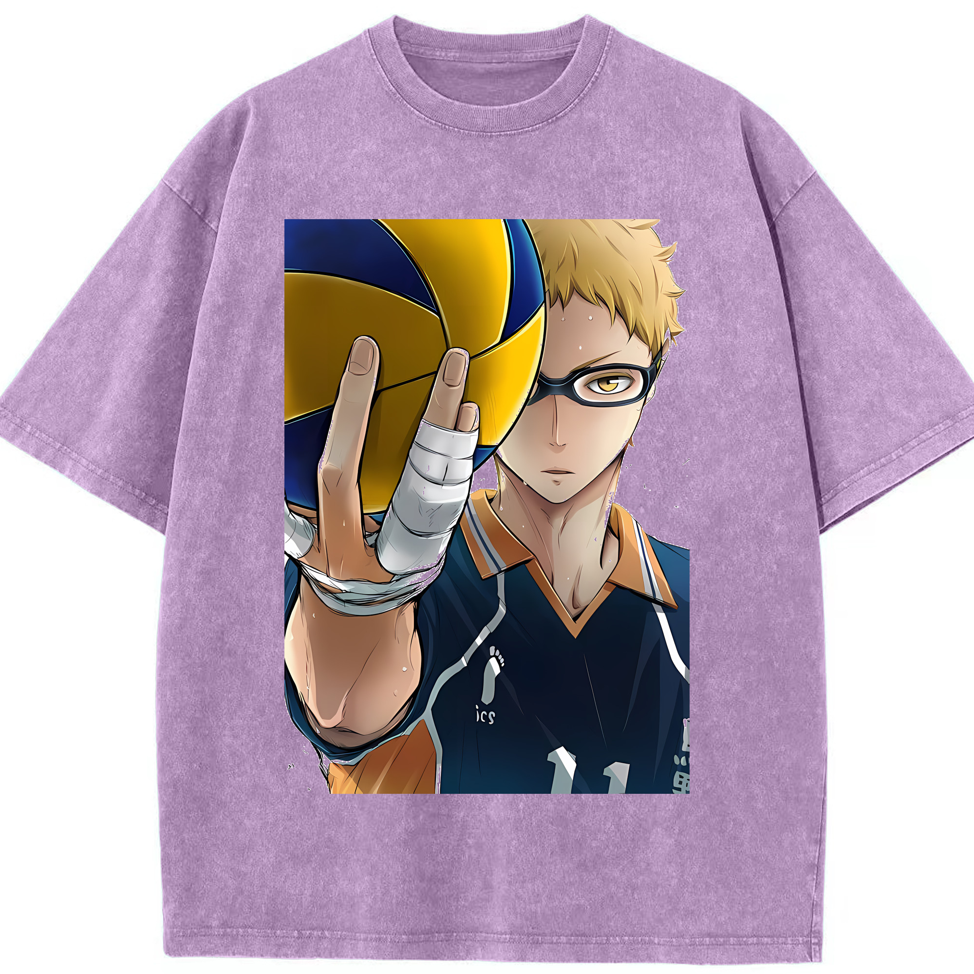 （画像用） ハイキュー!! Haikyu!! 綿100% ヴィンテージ風 半袖Tシャツ（フロントプリント）