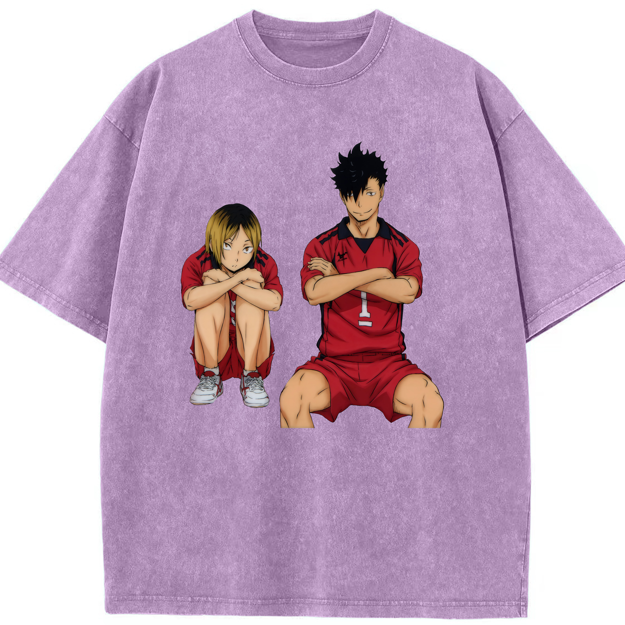 （画像用） ハイキュー!! Haikyu!! 綿100% ヴィンテージ風 半袖Tシャツ（フロントプリント）