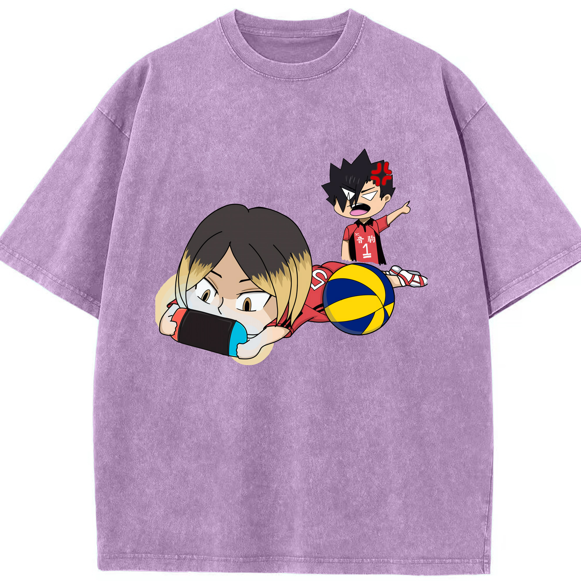 （画像用） ハイキュー!! Haikyu!! 綿100% ヴィンテージ風 半袖Tシャツ（フロントプリント）