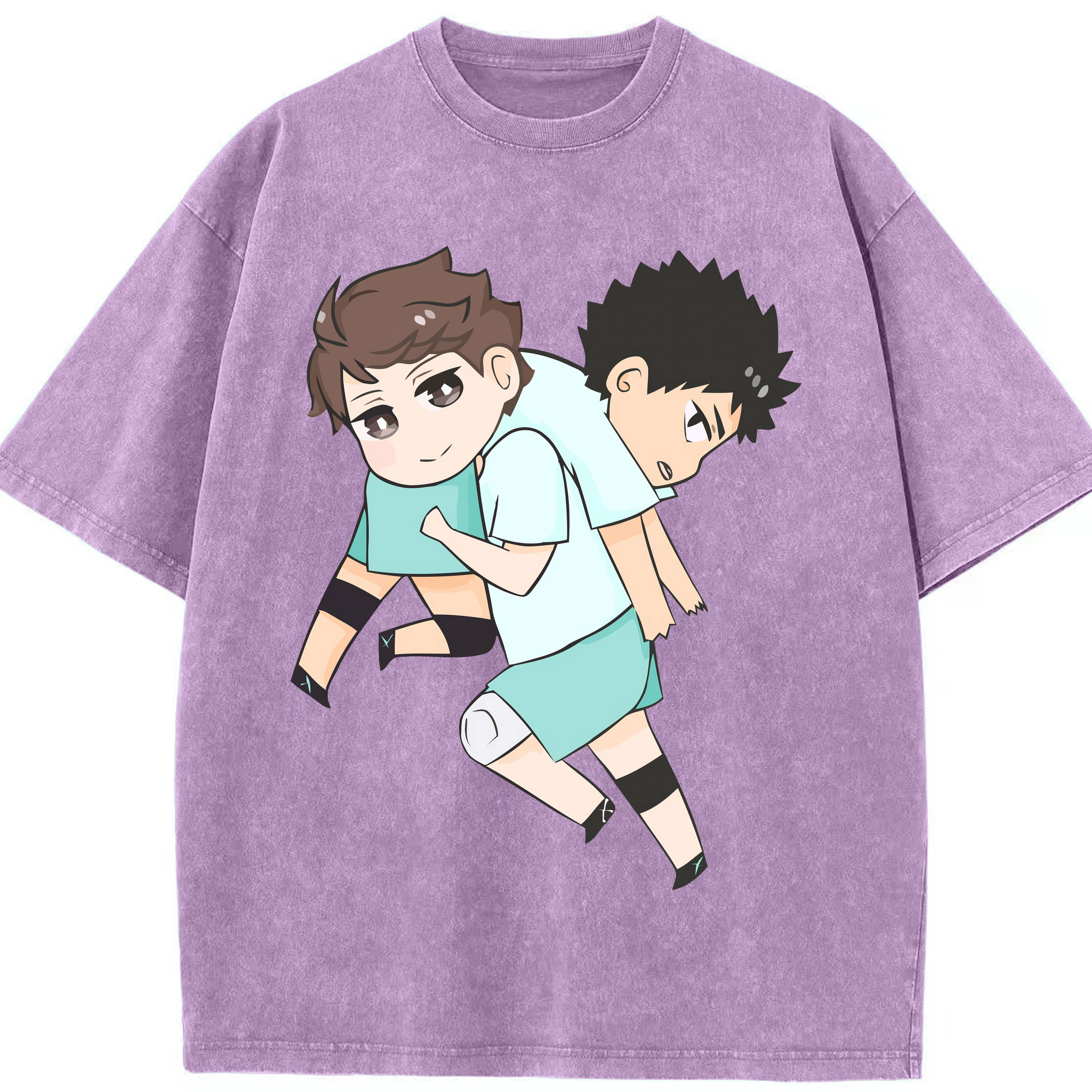 （画像用） ハイキュー!! Haikyu!! 綿100% ヴィンテージ風 半袖Tシャツ（フロントプリント）