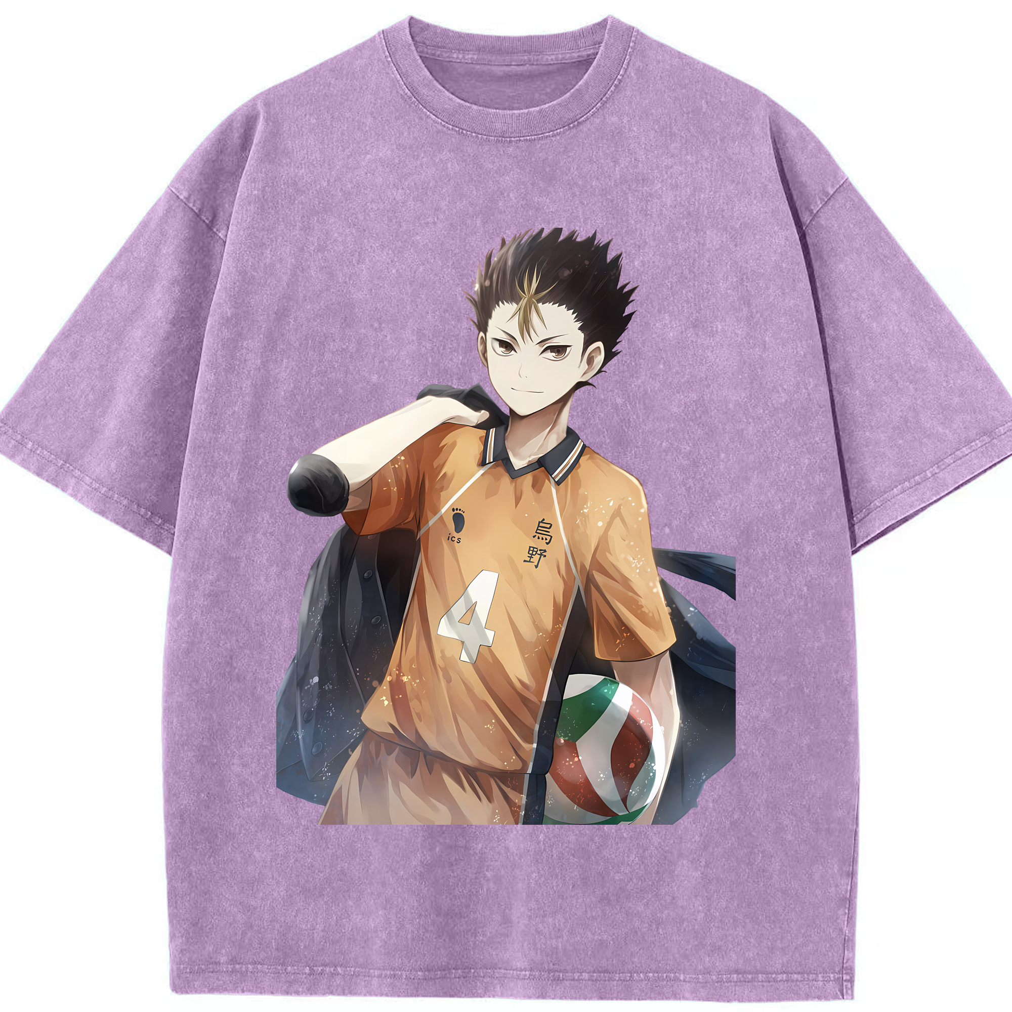 （画像用） ハイキュー!! Haikyu!! 綿100% ヴィンテージ風 半袖Tシャツ（フロントプリント）