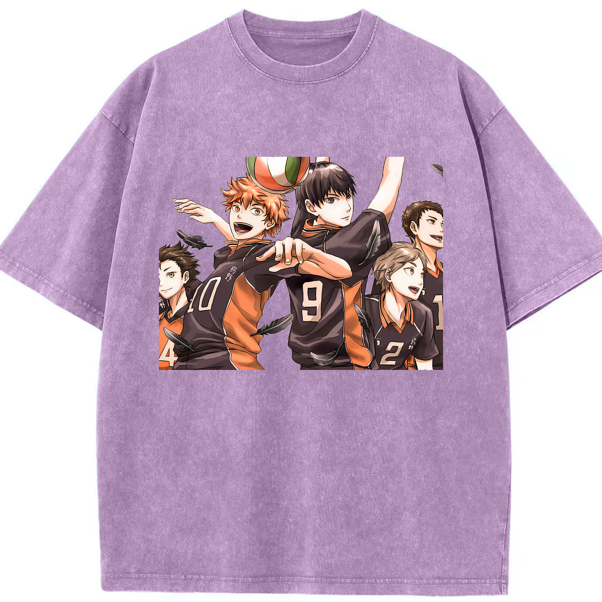 （画像用） ハイキュー!! Haikyu!! 綿100% ヴィンテージ風 半袖Tシャツ（フロントプリント）