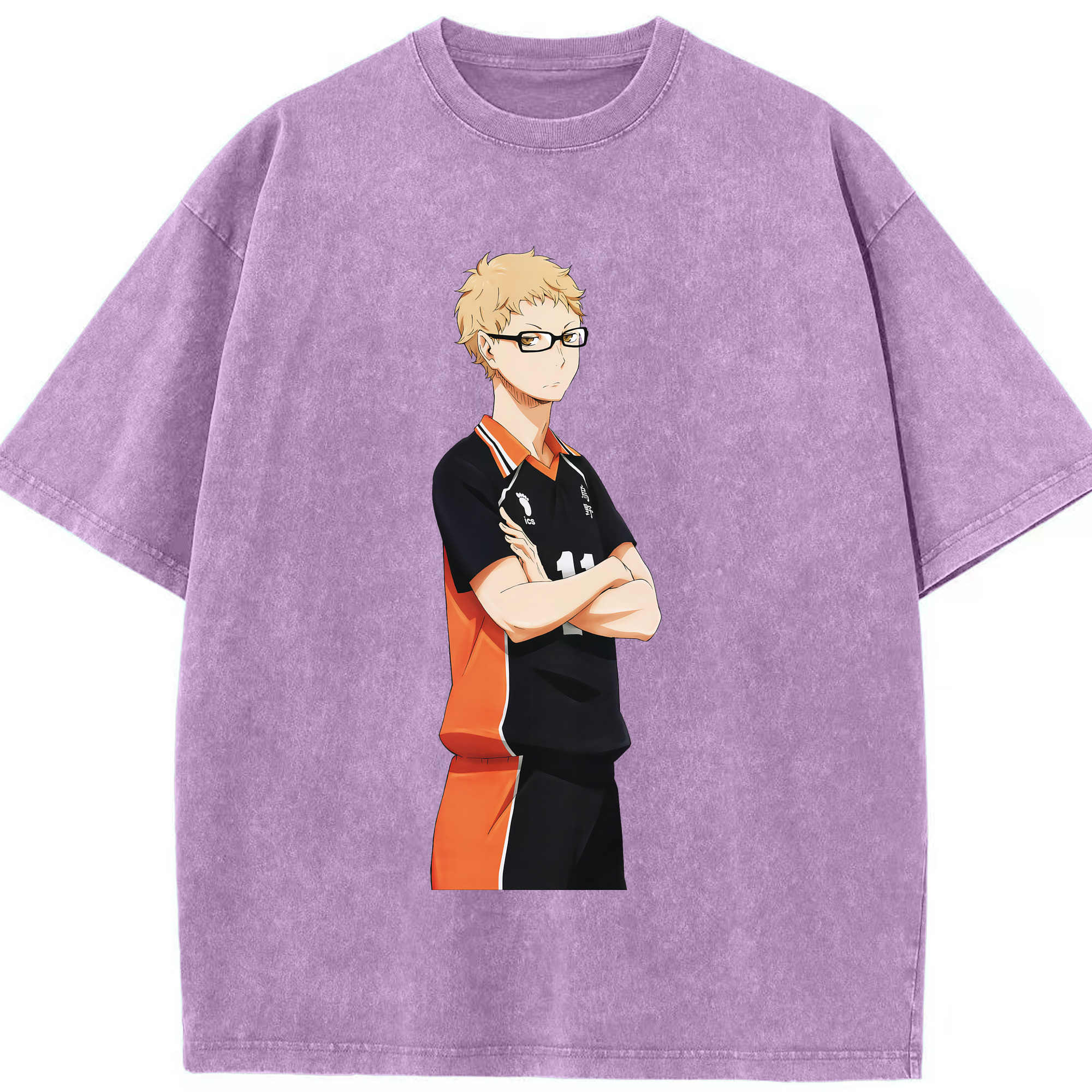 （画像用） ハイキュー!! Haikyu!! 綿100% ヴィンテージ風 半袖Tシャツ（フロントプリント）