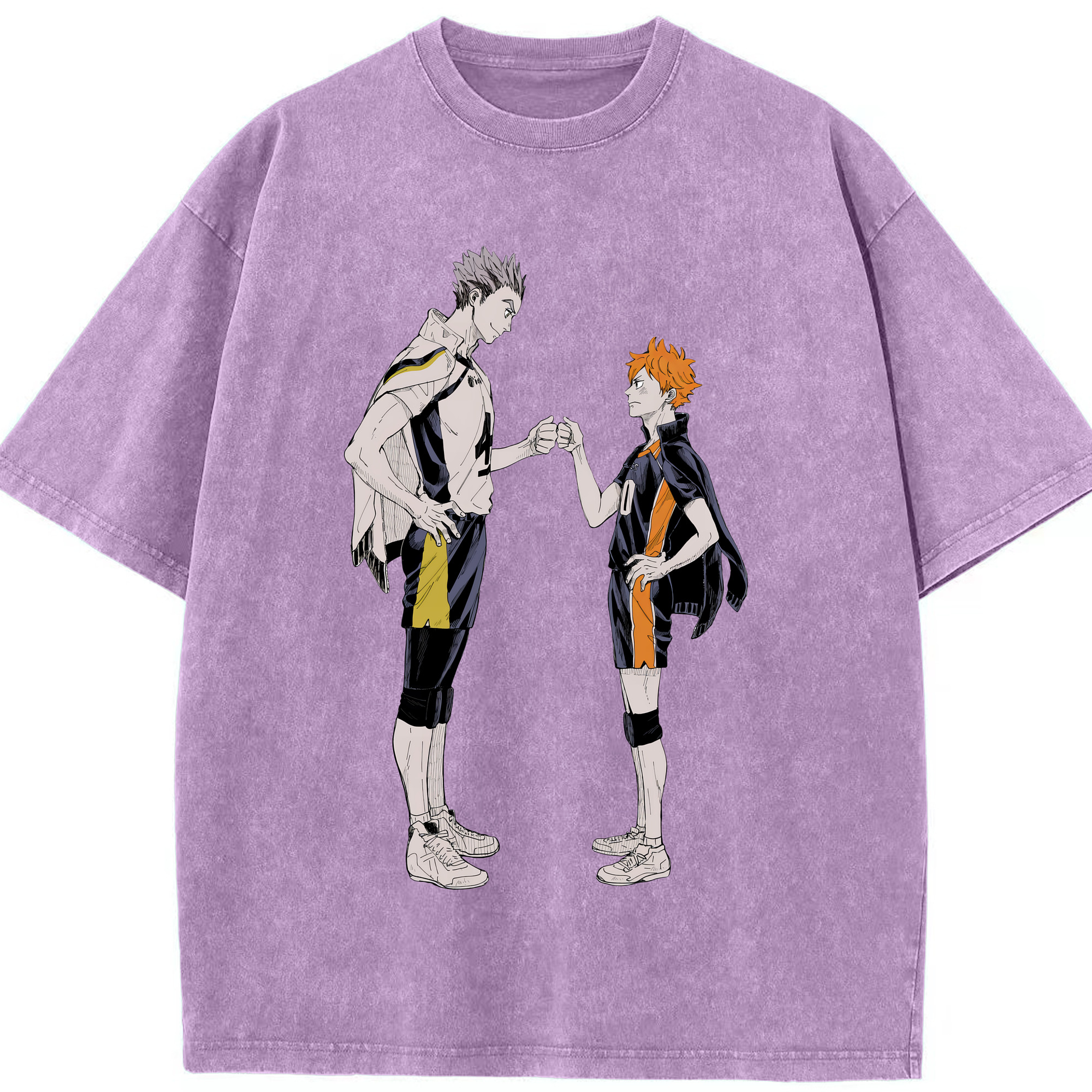 （画像用） ハイキュー!! Haikyu!! 綿100% ヴィンテージ風 半袖Tシャツ（フロントプリント）