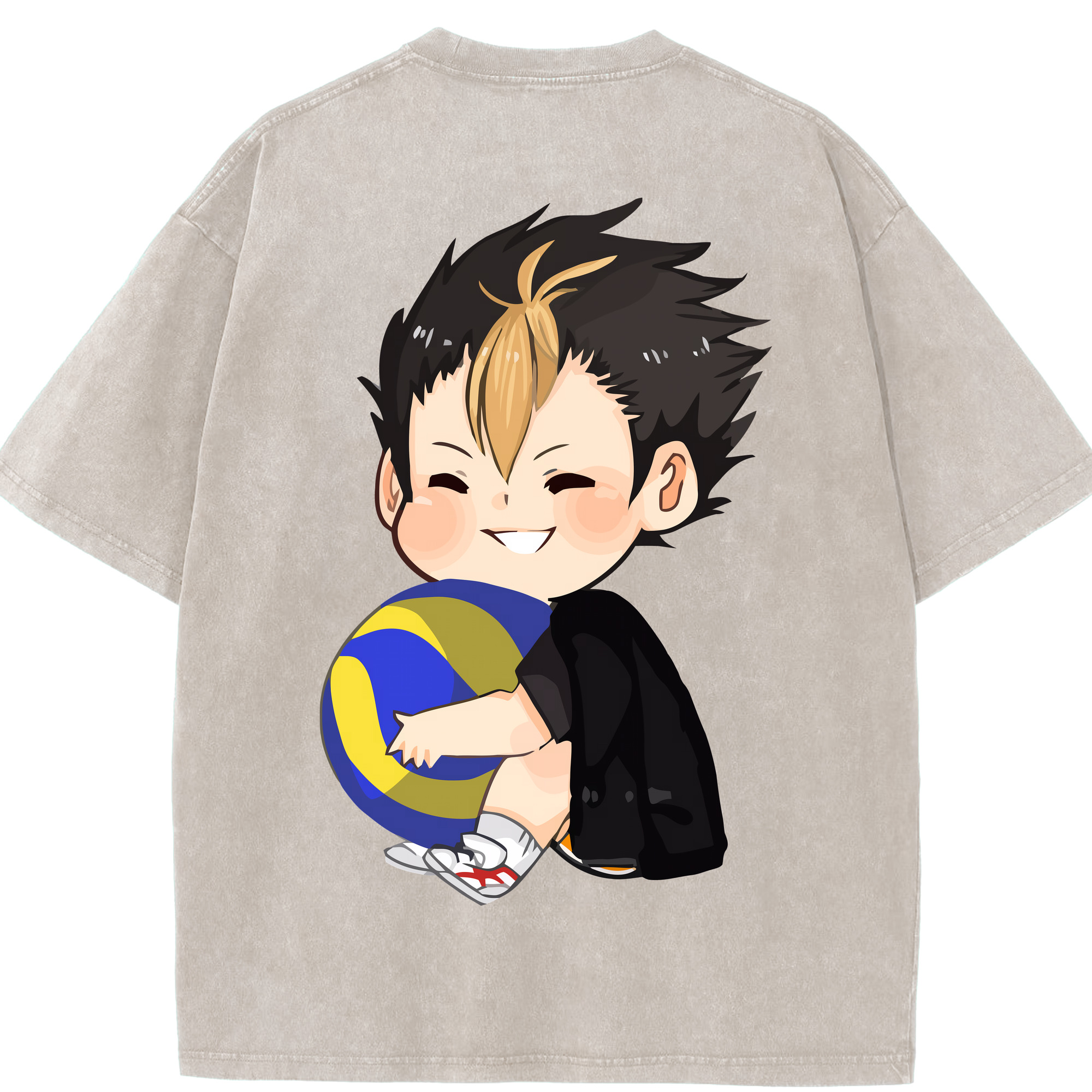 （画像用） ハイキュー!! Haikyu!! 綿100% ヴィンテージ風 半袖Tシャツ（背面プリント）