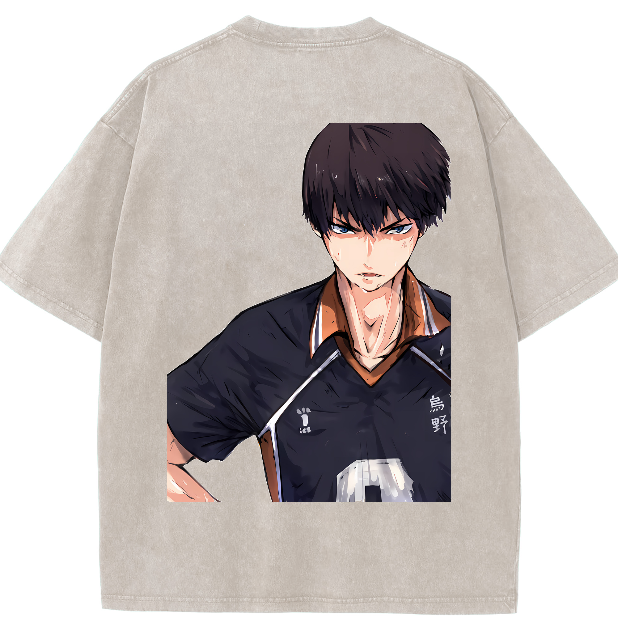 （画像用） ハイキュー!! Haikyu!! 綿100% ヴィンテージ風 半袖Tシャツ（背面プリント）