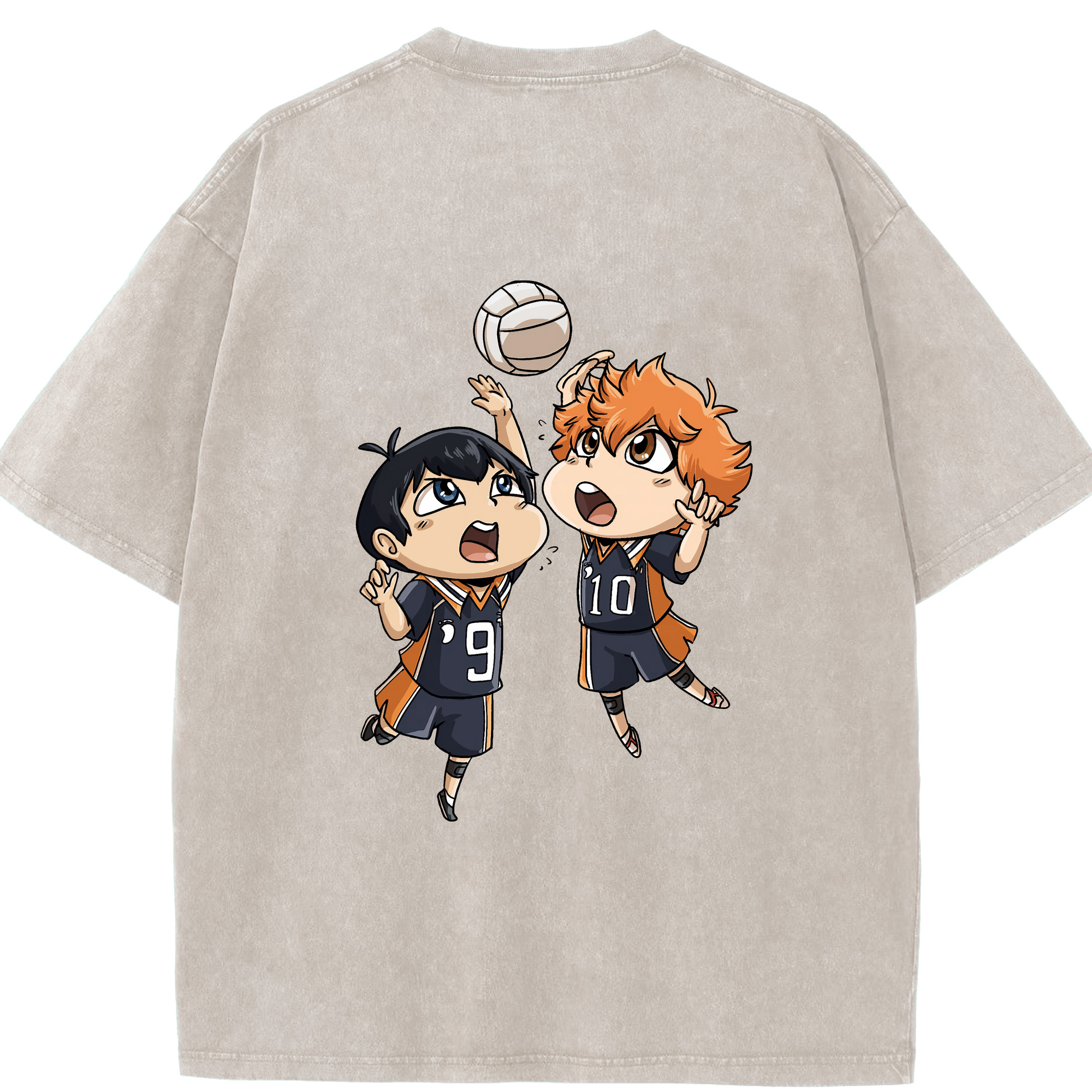 （画像用） ハイキュー!! Haikyu!! 綿100% ヴィンテージ風 半袖Tシャツ（背面プリント）