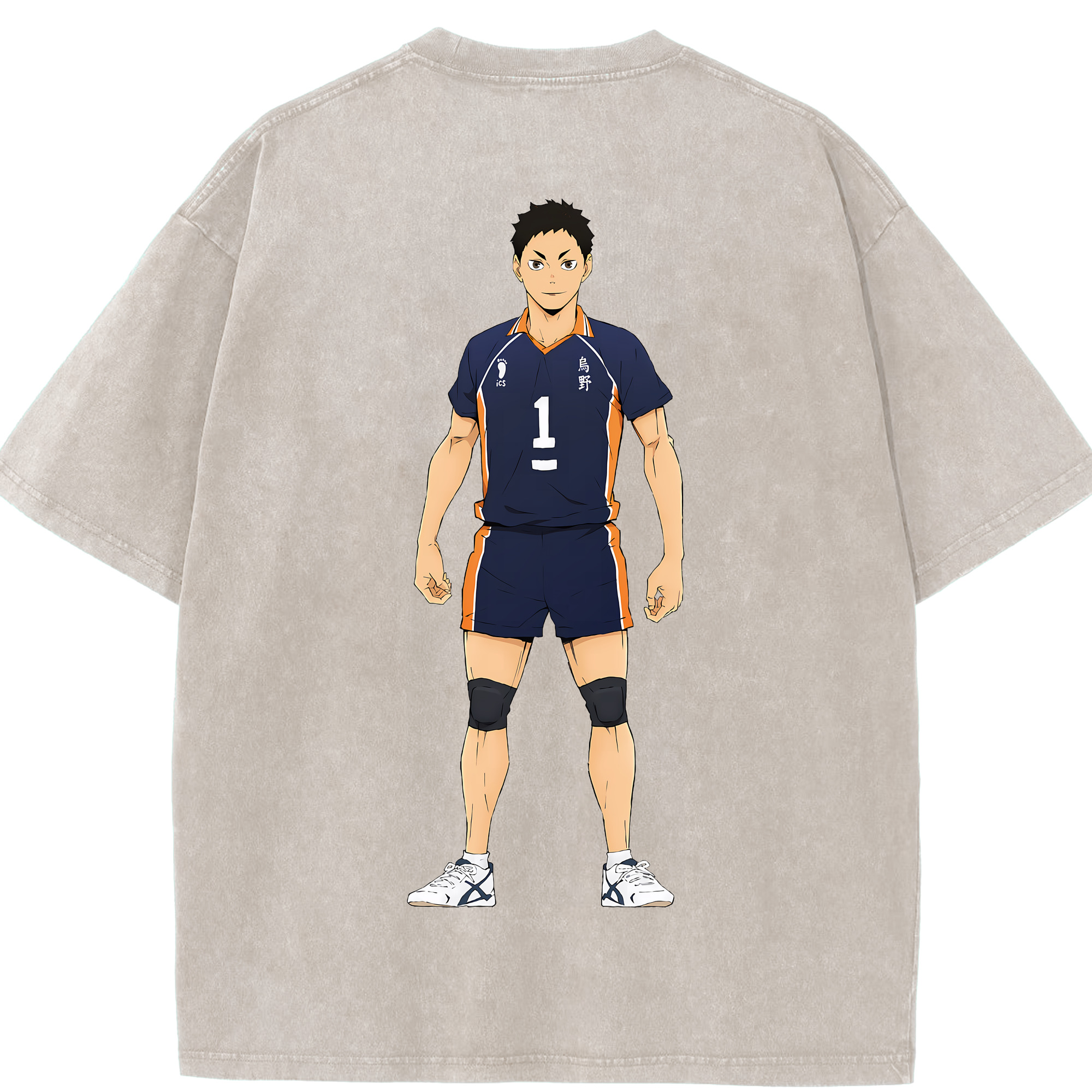 （画像用） ハイキュー!! Haikyu!! 綿100% ヴィンテージ風 半袖Tシャツ（背面プリント）
