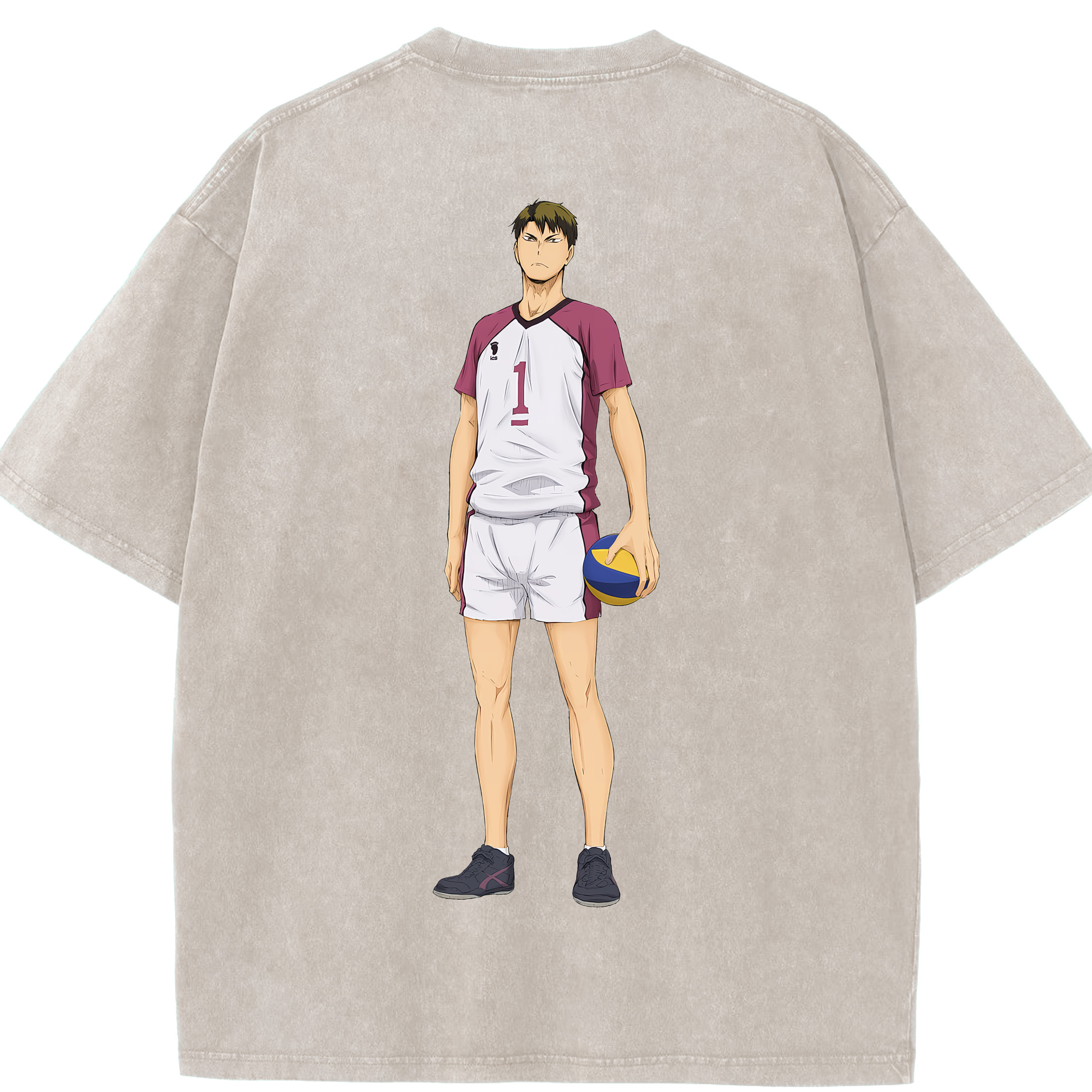 （画像用） ハイキュー!! Haikyu!! 綿100% ヴィンテージ風 半袖Tシャツ（背面プリント）