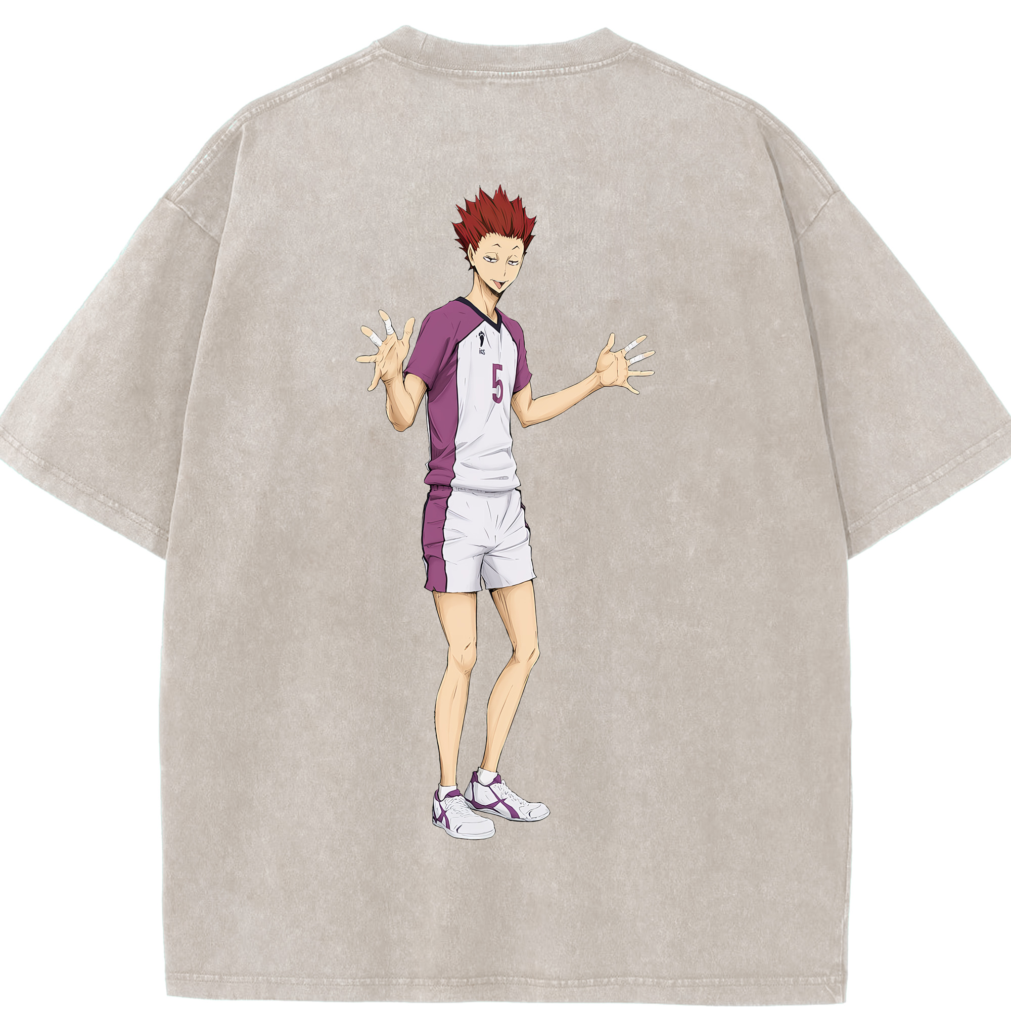 （画像用） ハイキュー!! Haikyu!! 綿100% ヴィンテージ風 半袖Tシャツ（背面プリント）