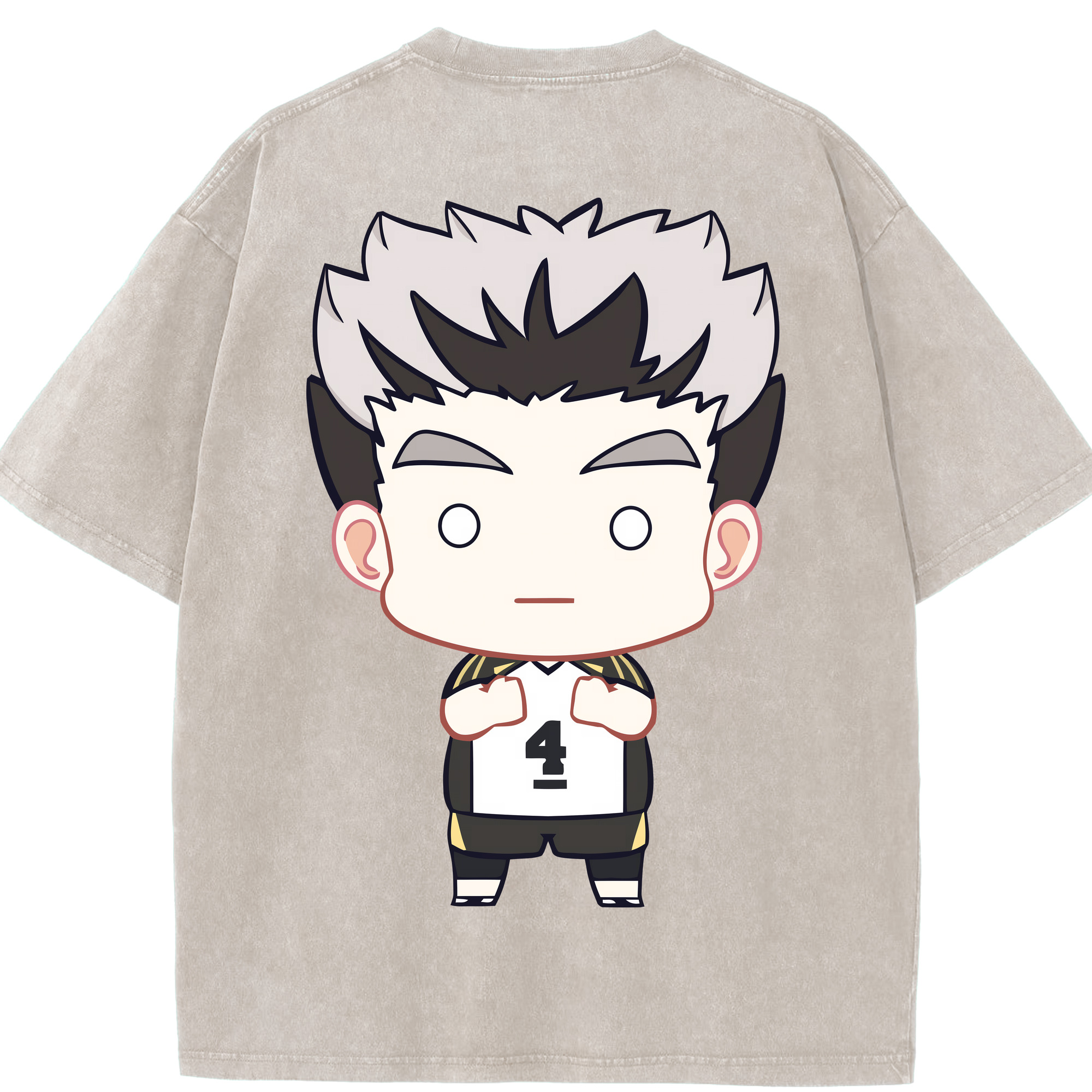 （画像用） ハイキュー!! Haikyu!! 綿100% ヴィンテージ風 半袖Tシャツ（背面プリント）