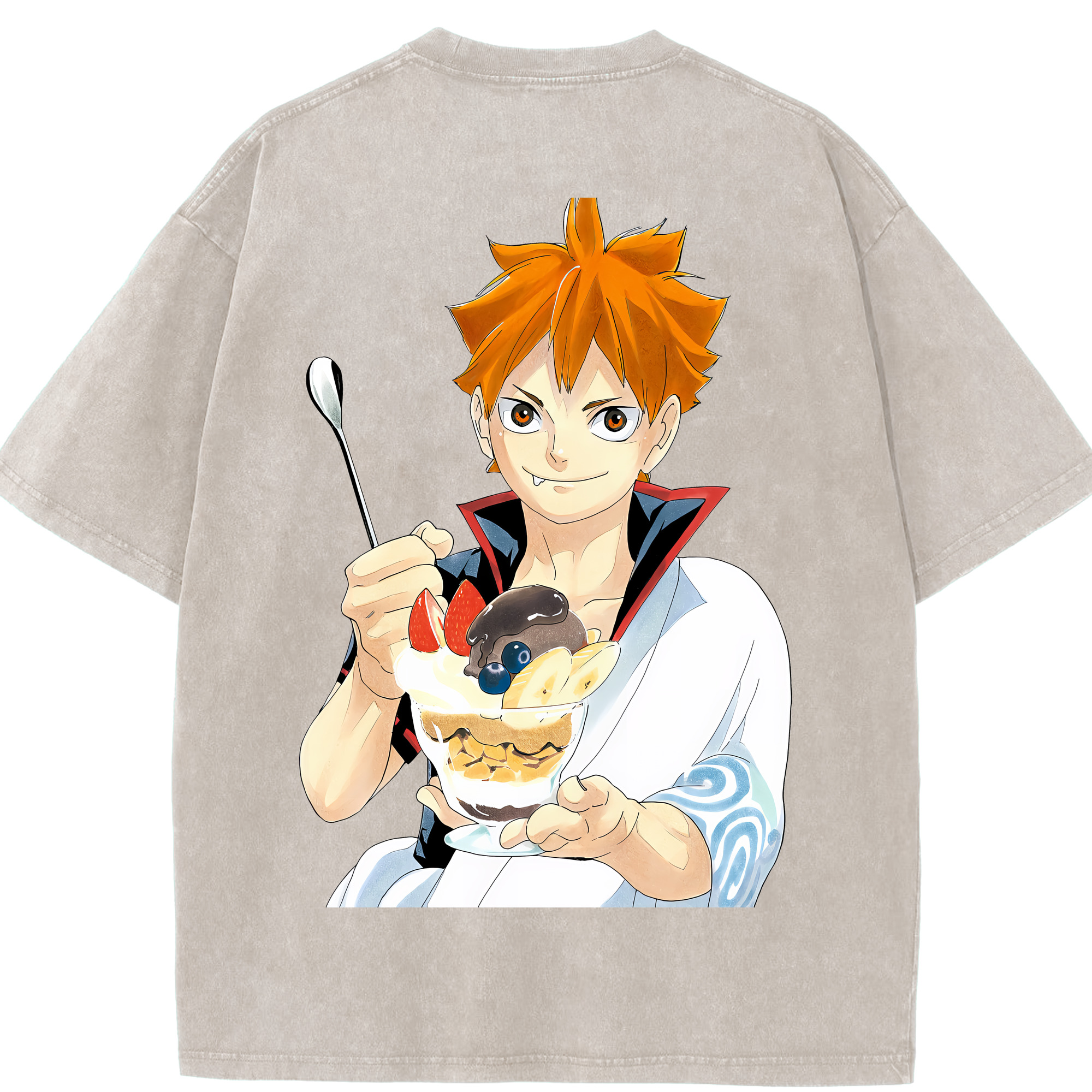 （画像用） ハイキュー!! Haikyu!! 綿100% ヴィンテージ風 半袖Tシャツ（背面プリント）