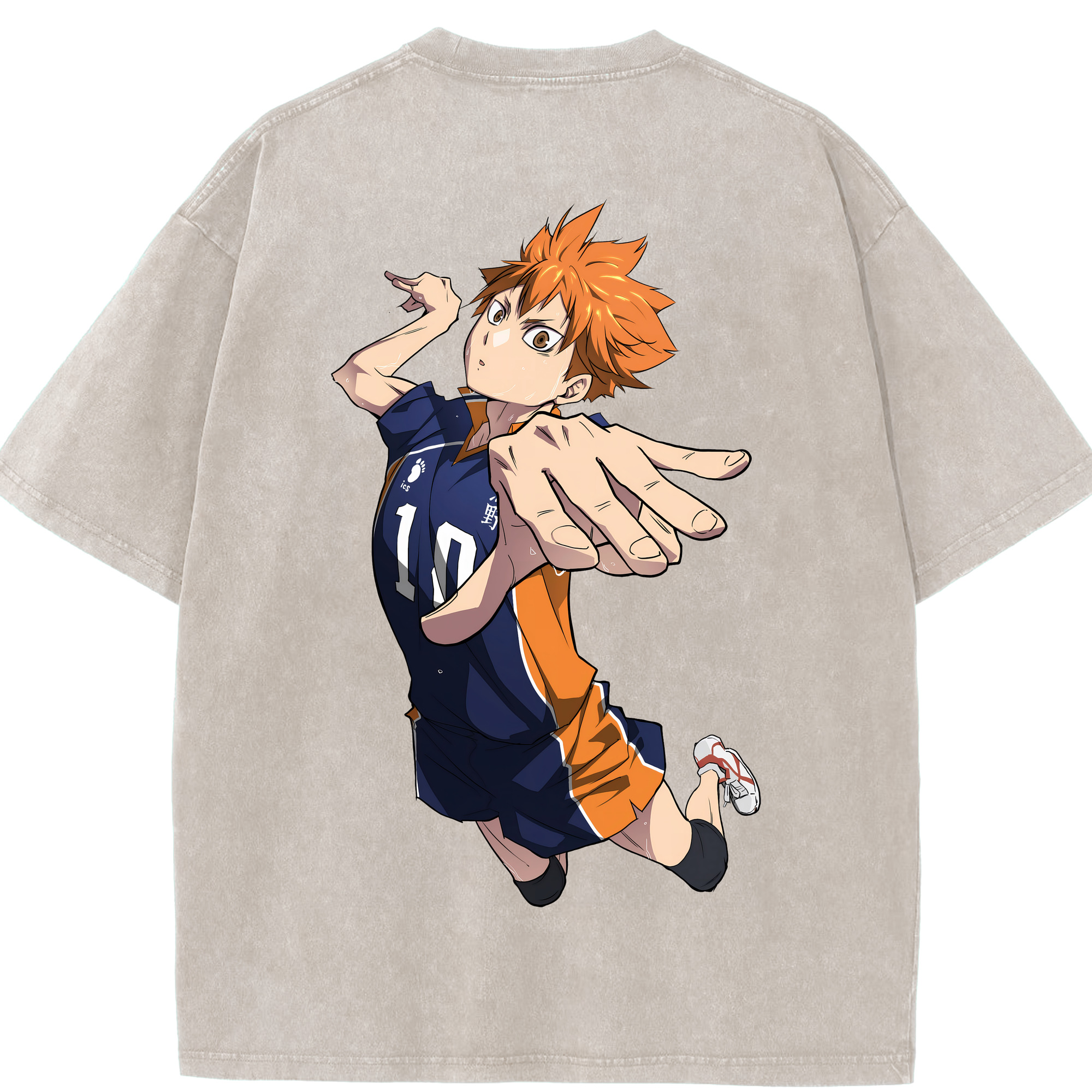 （画像用） ハイキュー!! Haikyu!! 綿100% ヴィンテージ風 半袖Tシャツ（背面プリント）
