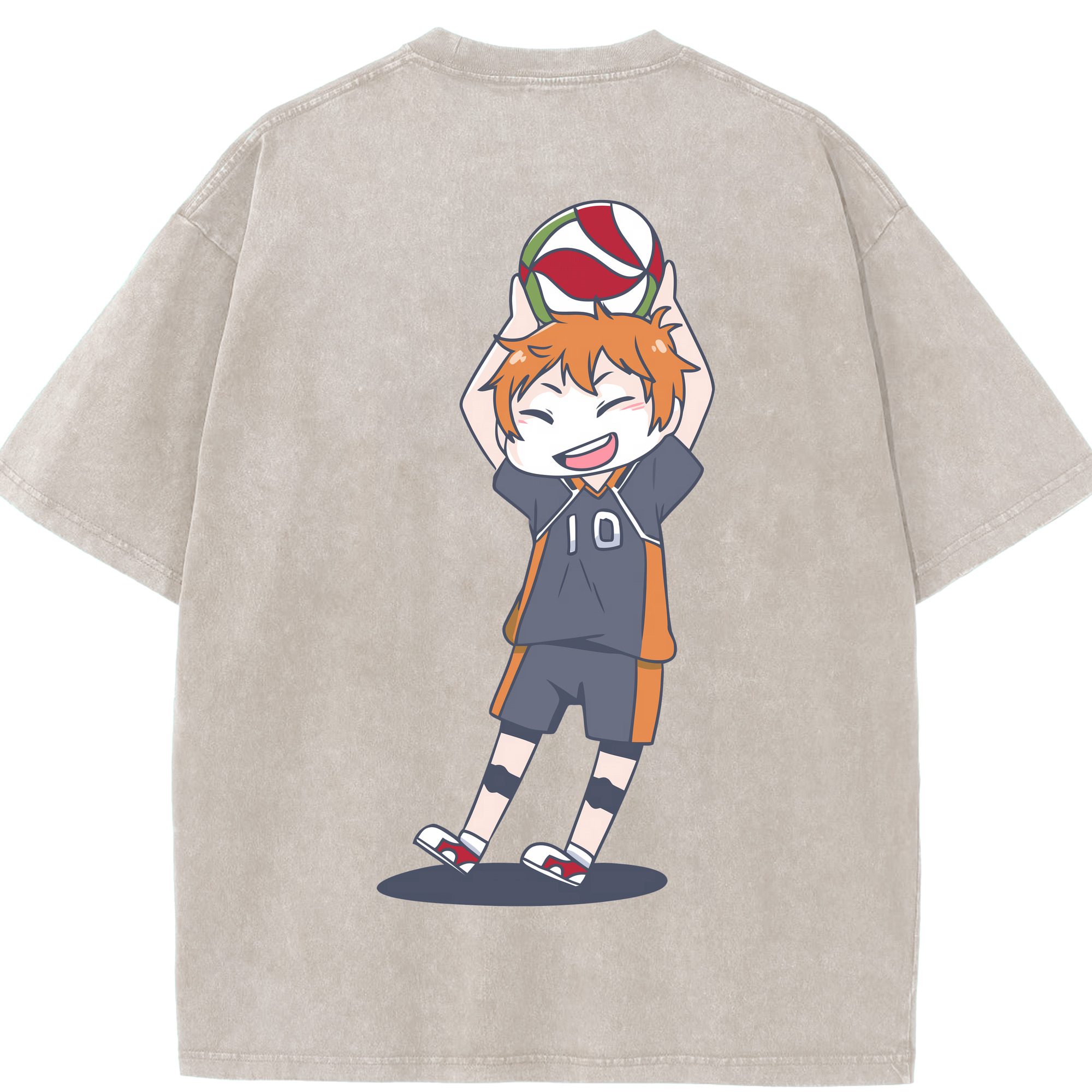 （画像用） ハイキュー!! Haikyu!! 綿100% ヴィンテージ風 半袖Tシャツ（背面プリント）