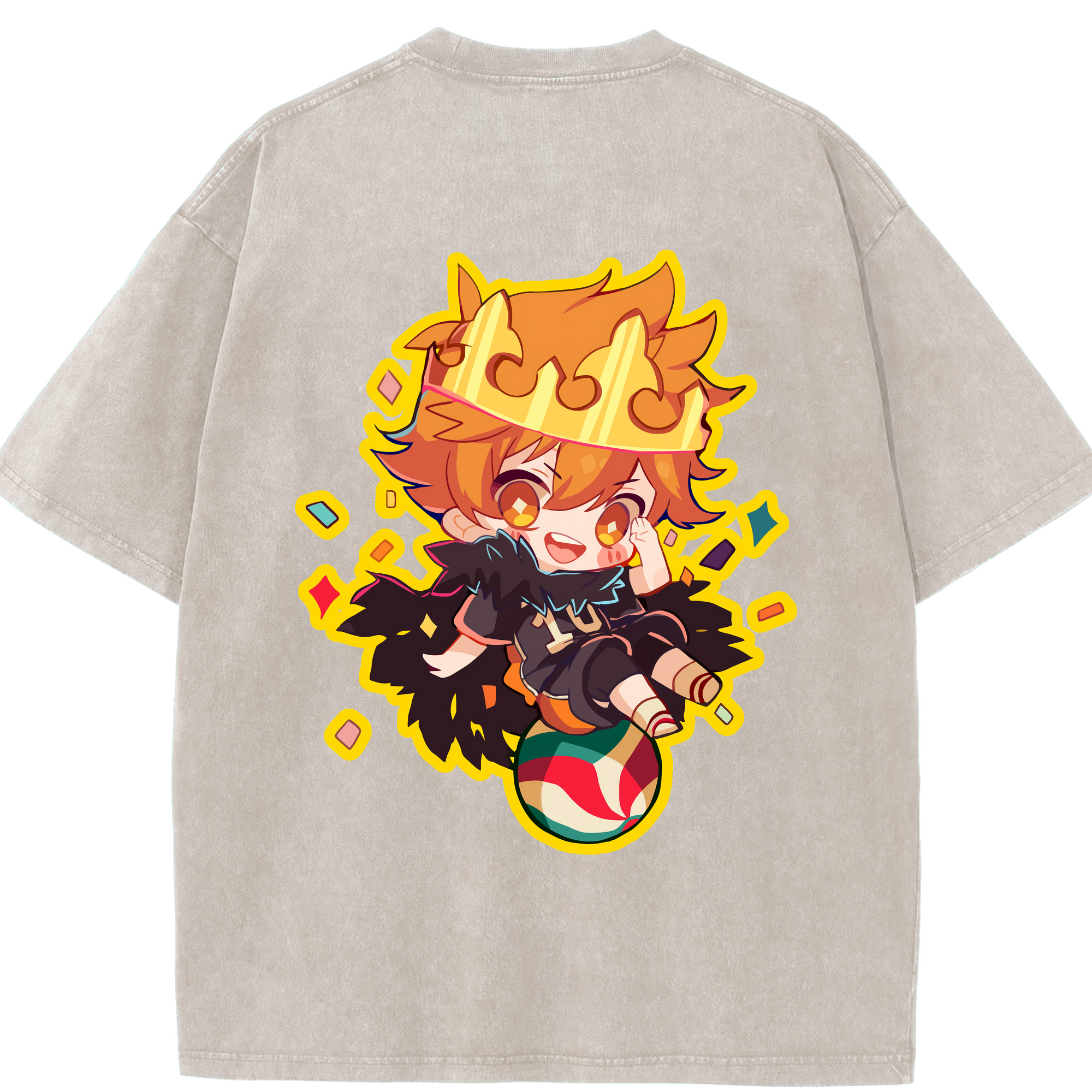 （画像用） ハイキュー!! Haikyu!! 綿100% ヴィンテージ風 半袖Tシャツ（背面プリント）