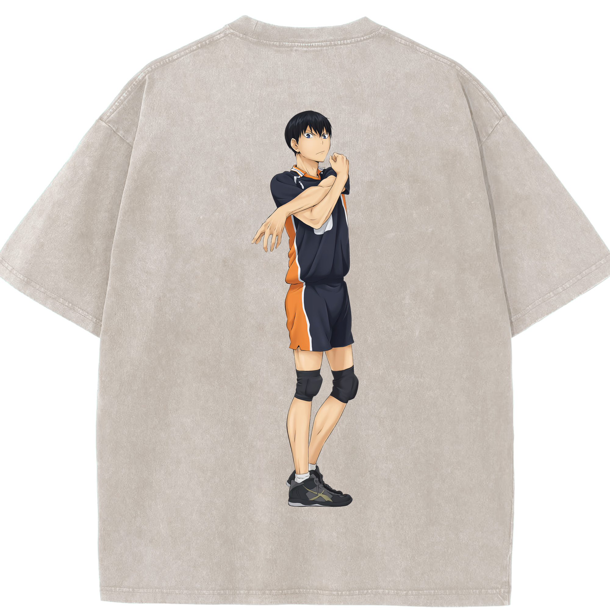 （画像用） ハイキュー!! Haikyu!! 綿100% ヴィンテージ風 半袖Tシャツ（背面プリント）