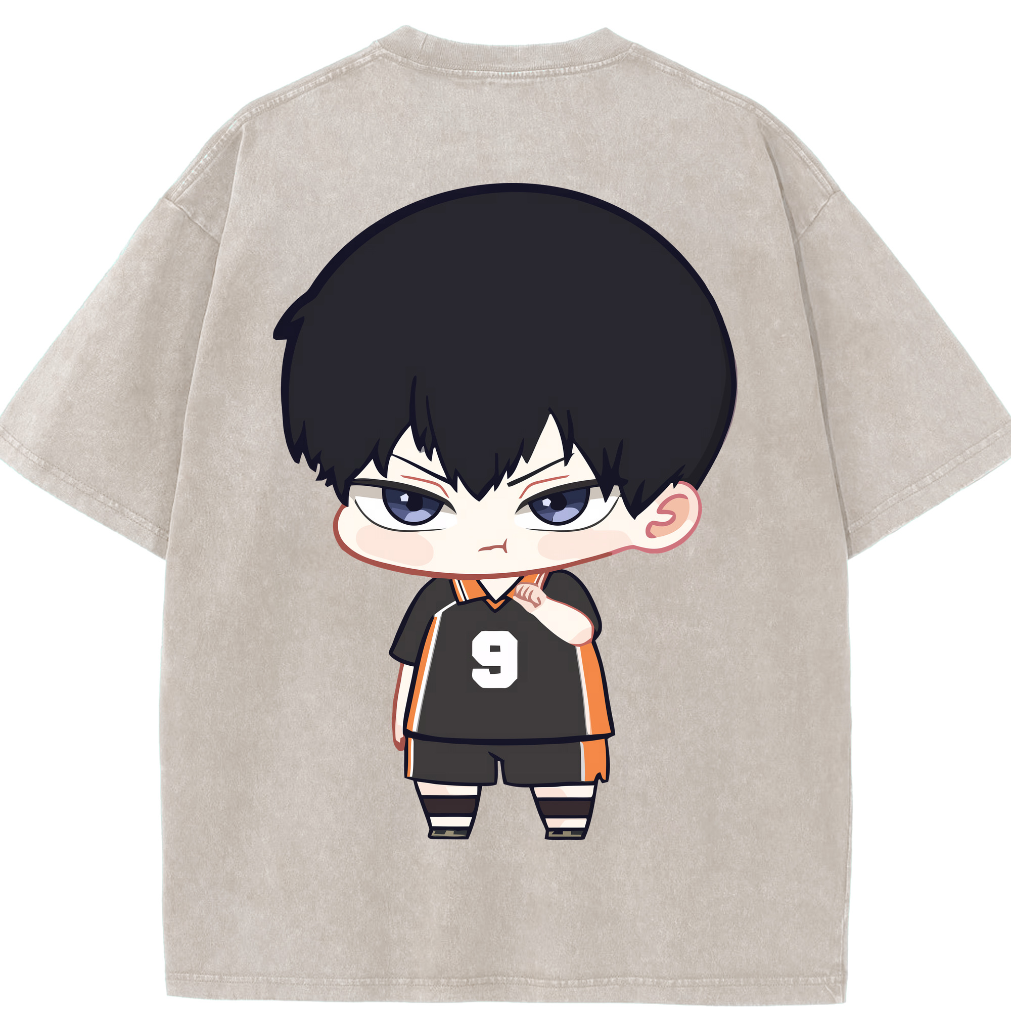 （画像用） ハイキュー!! Haikyu!! 綿100% ヴィンテージ風 半袖Tシャツ（背面プリント）